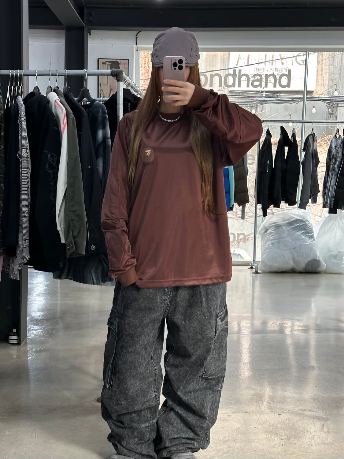 베이프 에이프 입체사루 롱슬리브 져지 상품이미지2