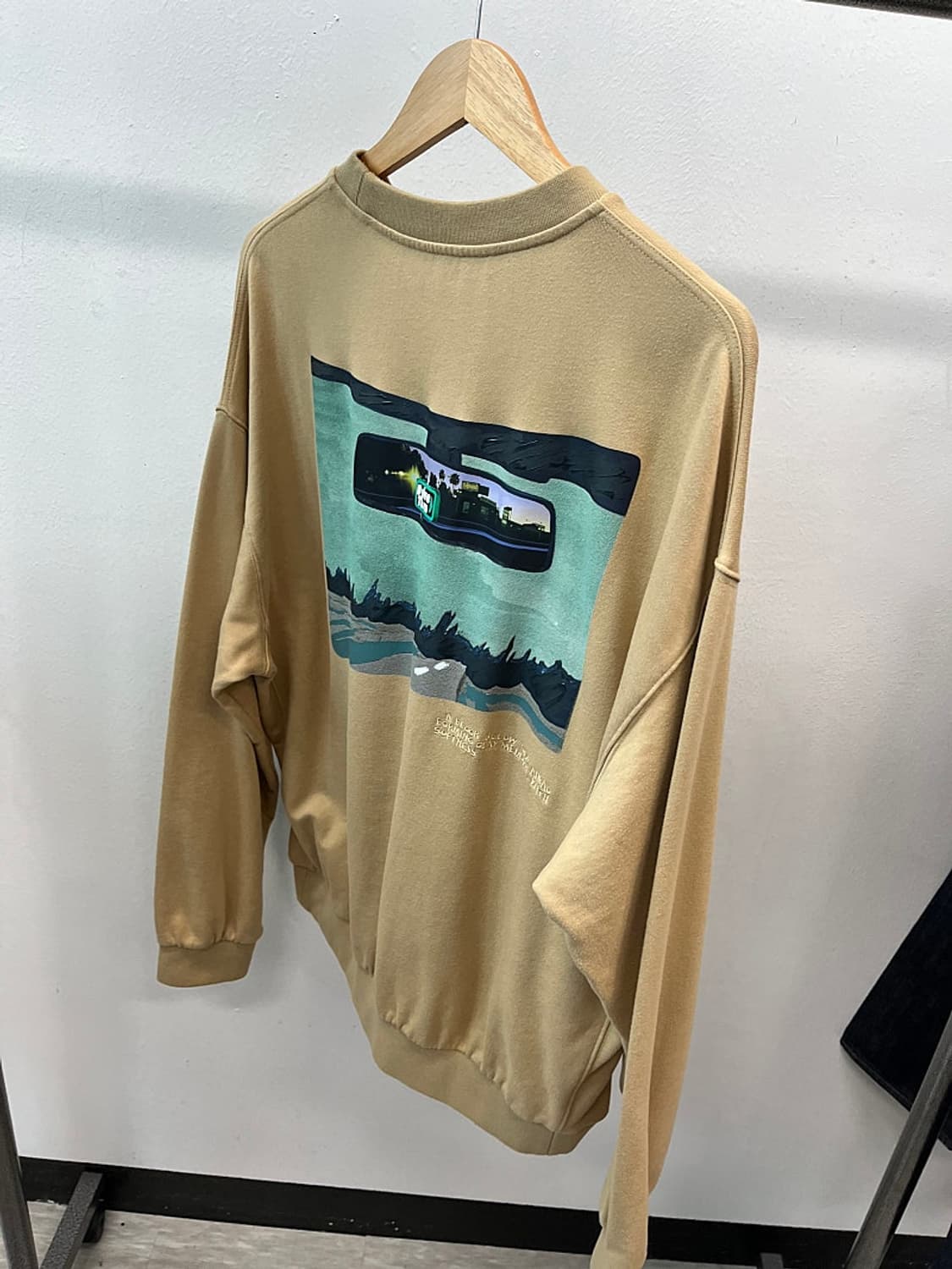 110) 타임 베이지 프린트 맨투맨  상품이미지4