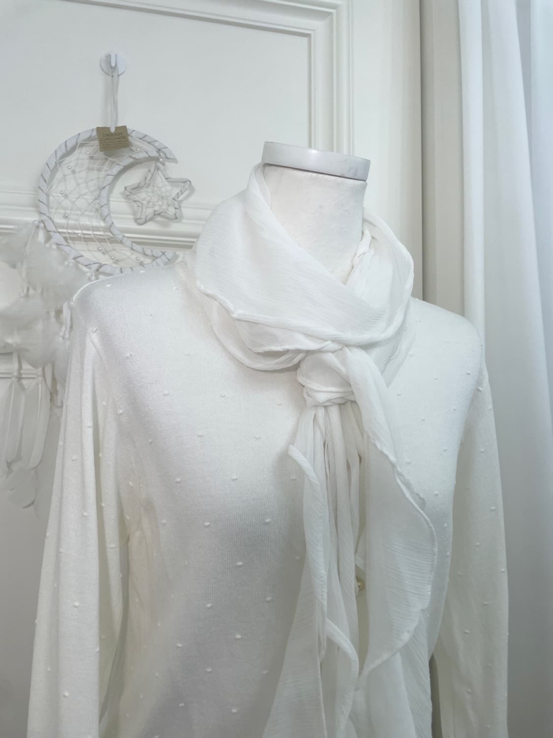 white ruffle chiffon scarf 상품이미지3