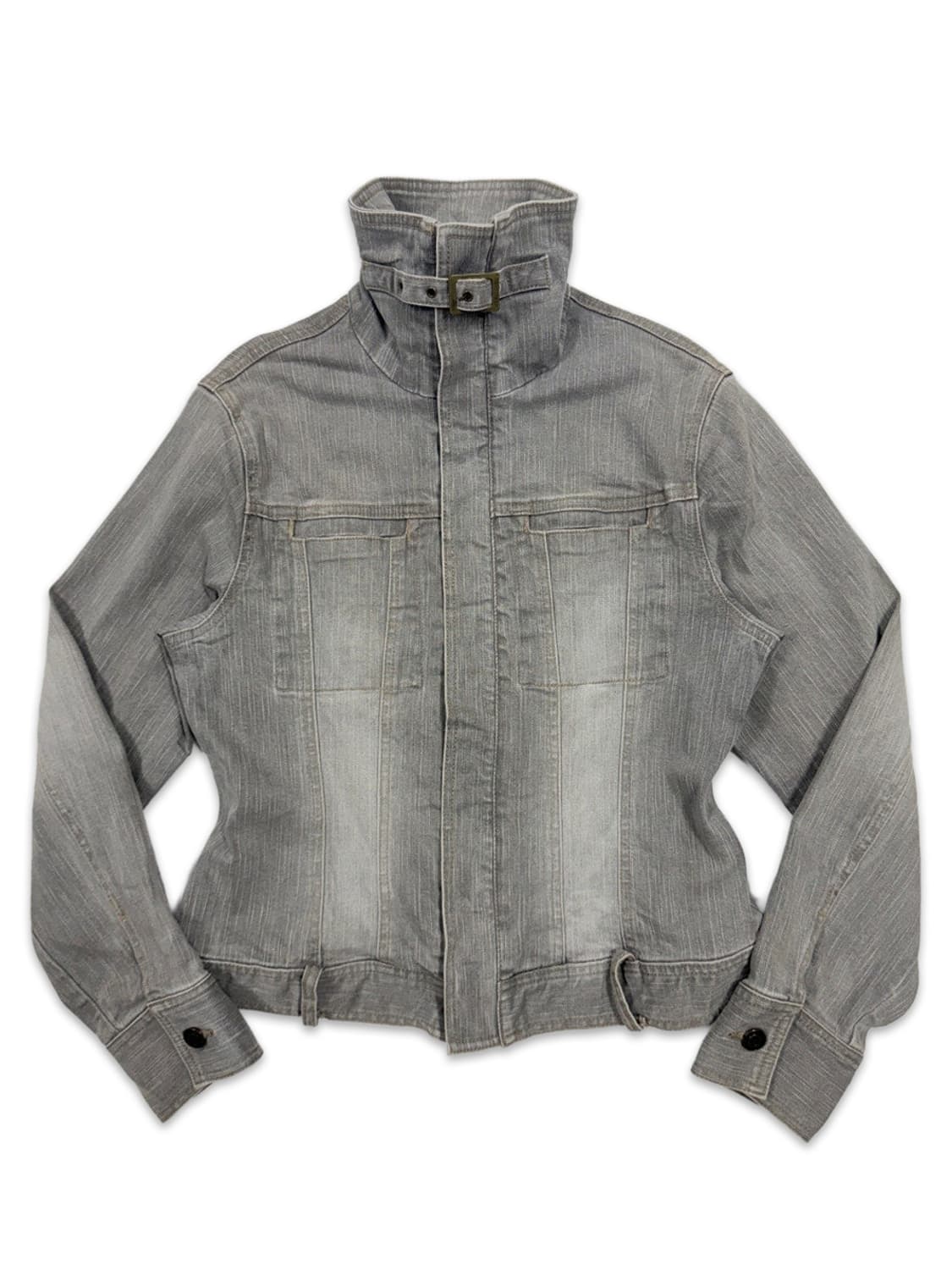 빈티지 Livre Claire 그레이 버클 데님 라인 자켓 상품이미지2