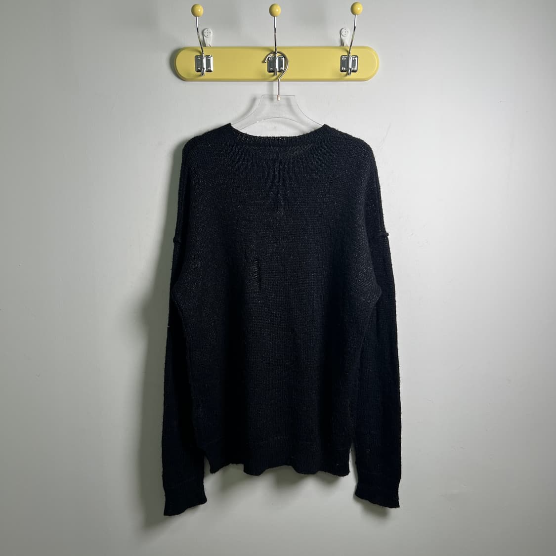 올세인츠 블랙 디스트로이드 데미지 니트 스웨터 M 상품이미지2