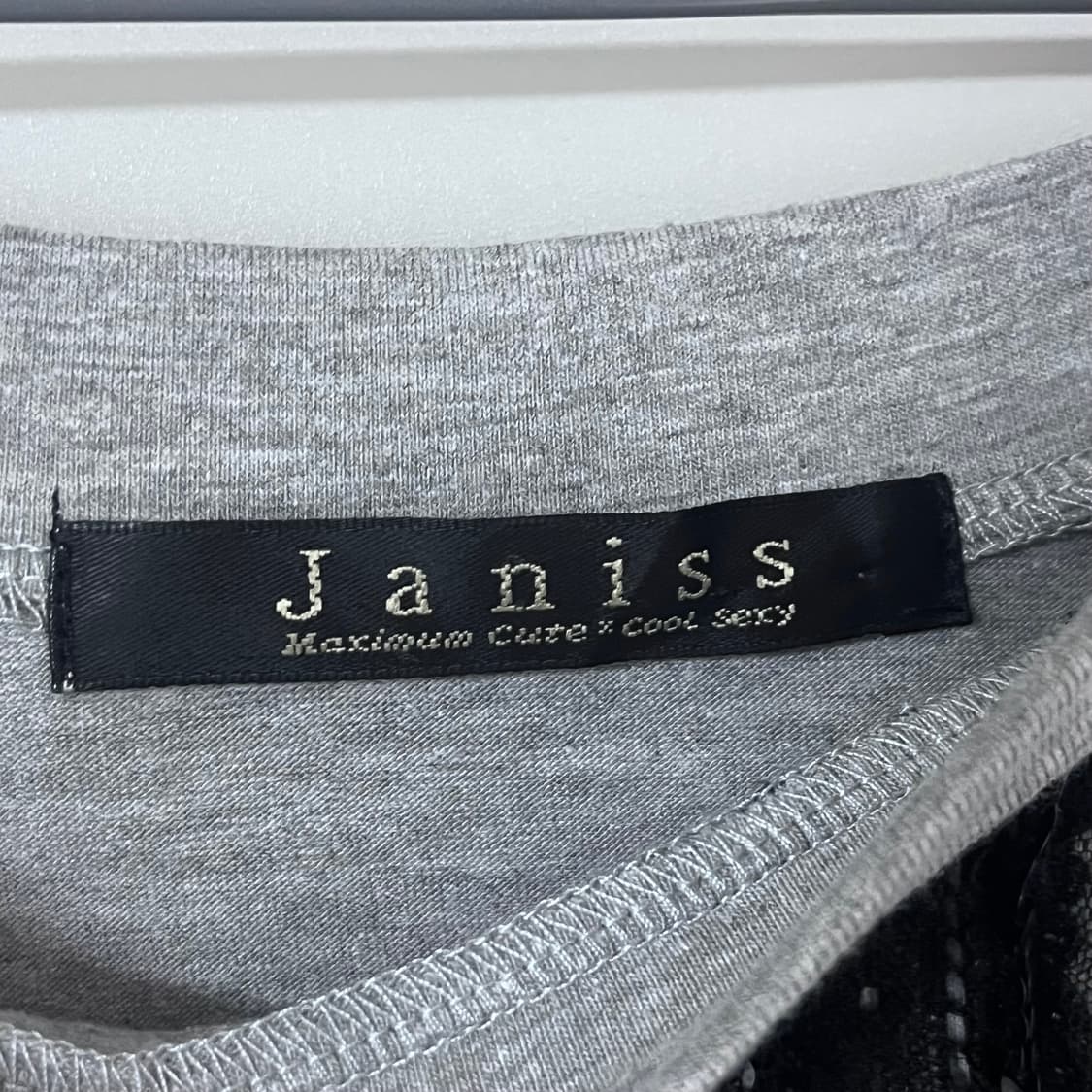 갸루 펑크 고딕 고스로리 오네걀 그레이 블랙 오프숄더 롱슬리브 긴팔 상품이미지3