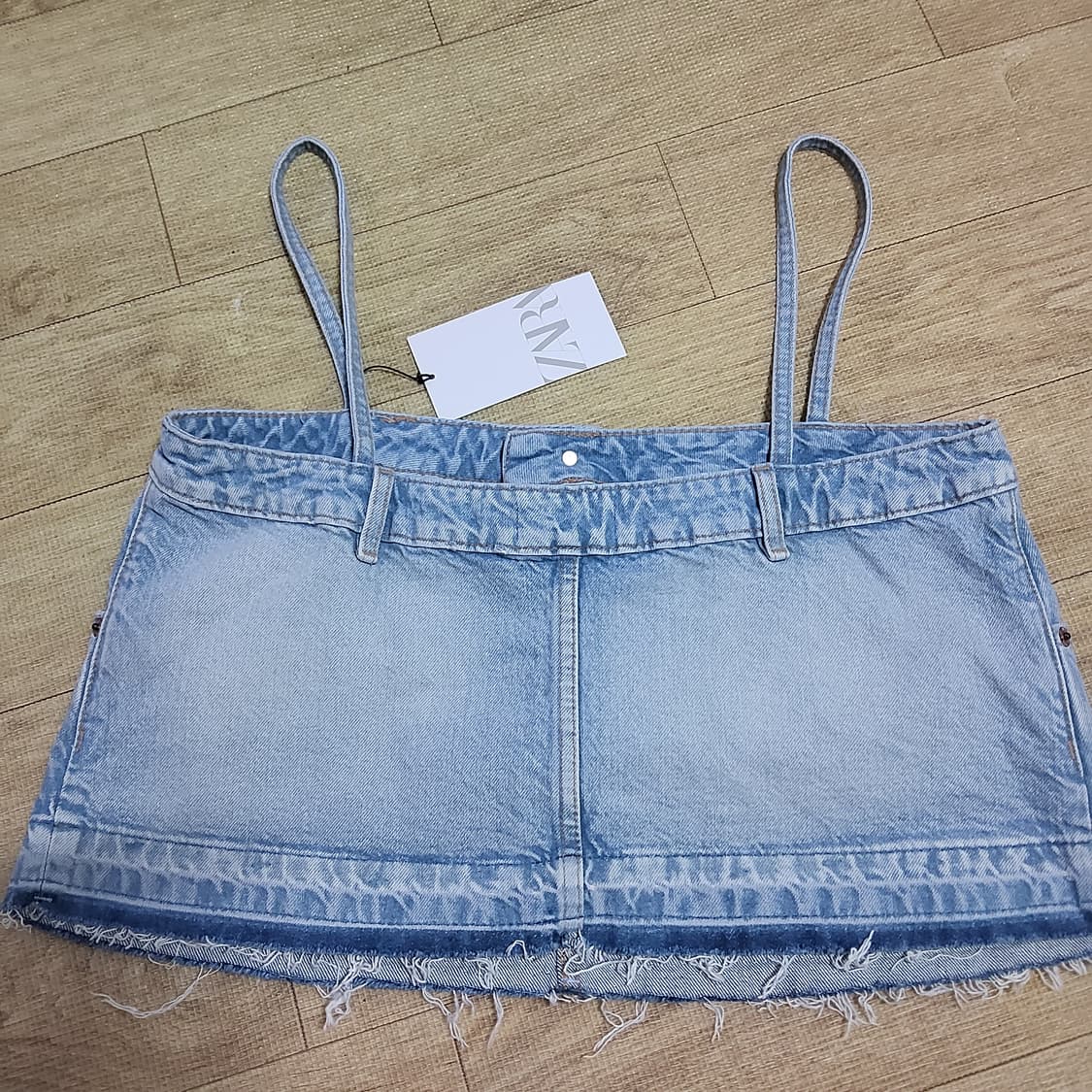 자라 ZARA 데님 크롭탑 뷔스티에 나시탑 데님탑 m 55 상품이미지7