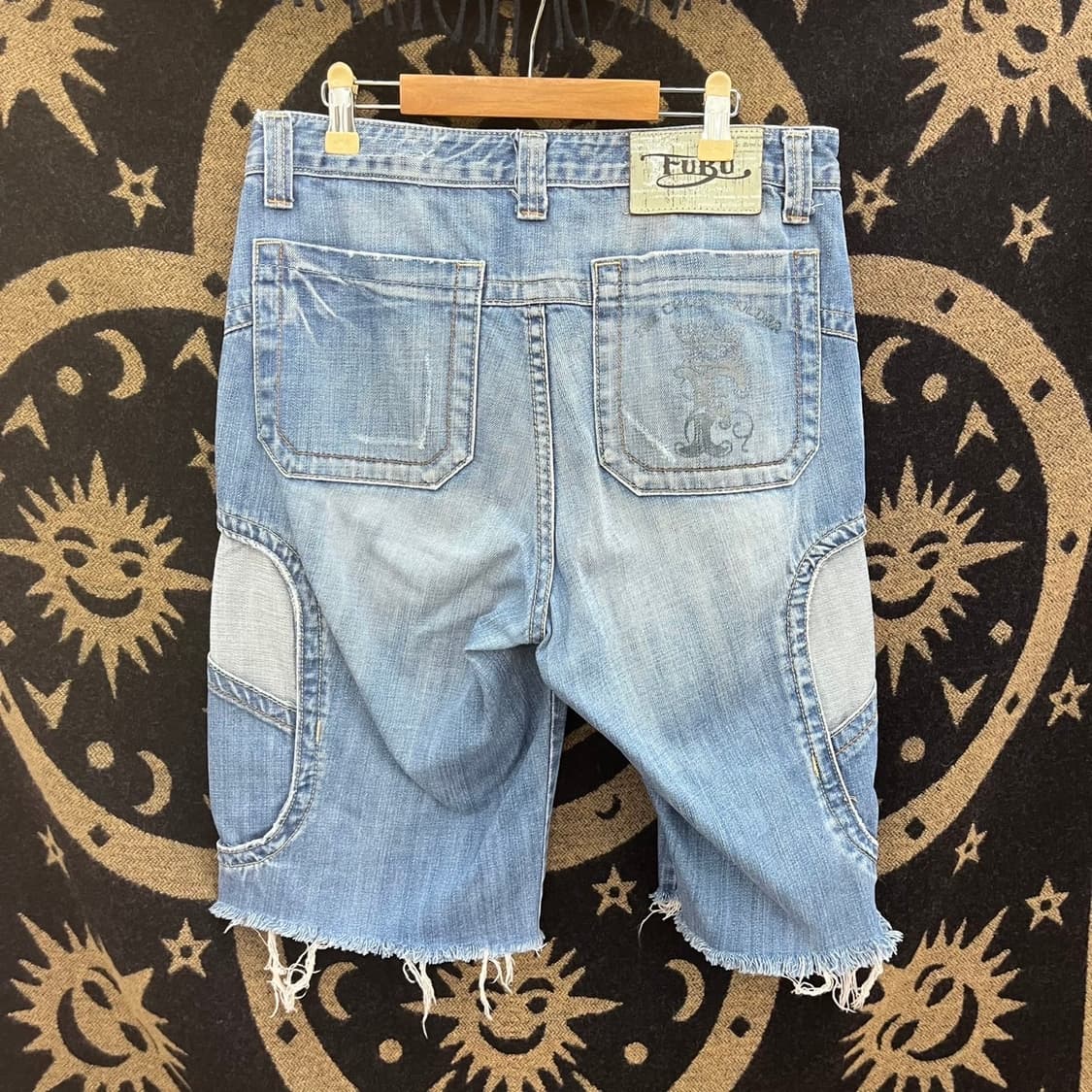 FUBU 후부 스트릿 키치 패치워크 데님 버뮤다 반바지 K0246 상품이미지4