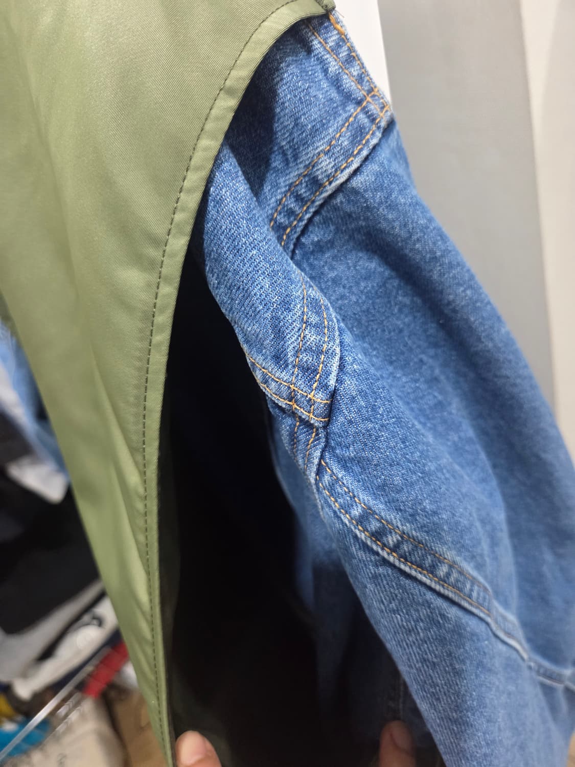 SOFTHYPHEN 데님 MA-1 레이어드 자켓 상품이미지7