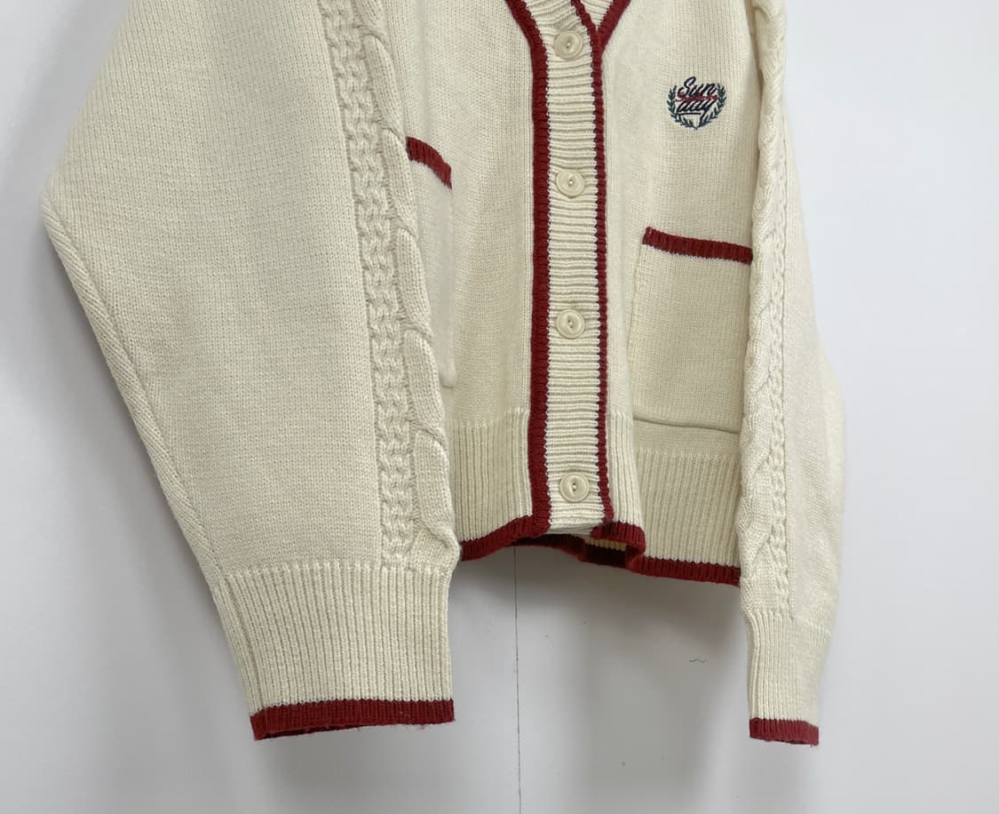 로맨틱크라운 케이블 배색 가디건 상품이미지5