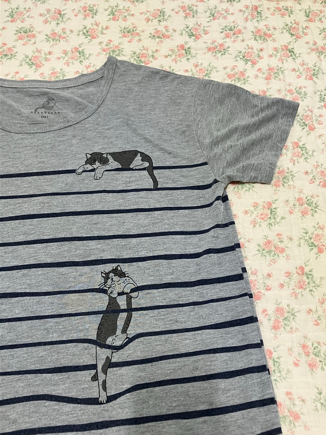 빈티지 그레이 스트라이프 캣츠 롱 원피스 1101 모리걸 y2k 스트릿 상품이미지5