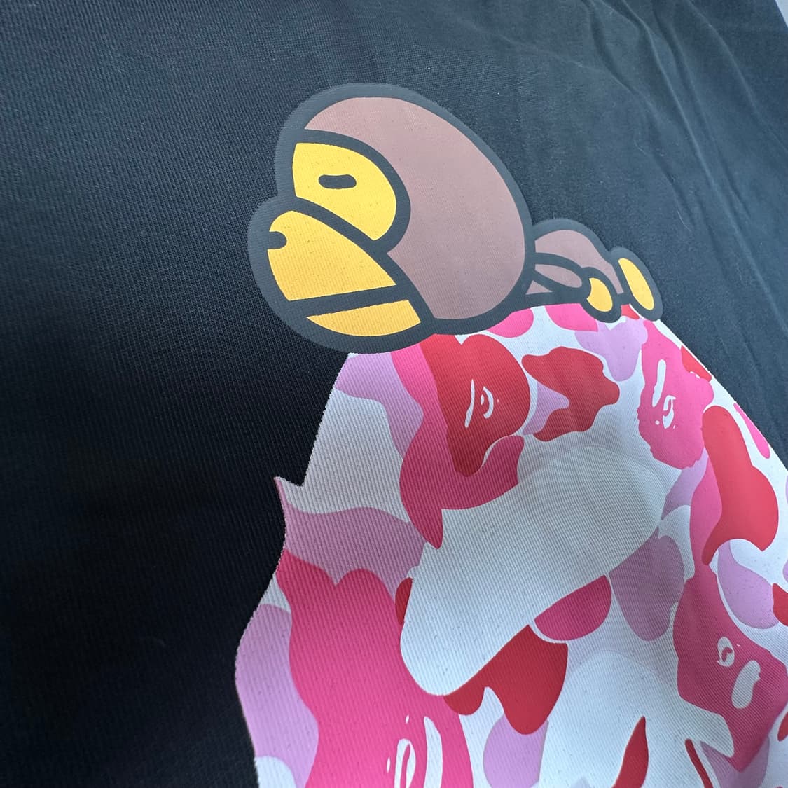 베이프 ABC 카모 마일로 빅 에이프 티셔츠 블랙 핑크 상품이미지8