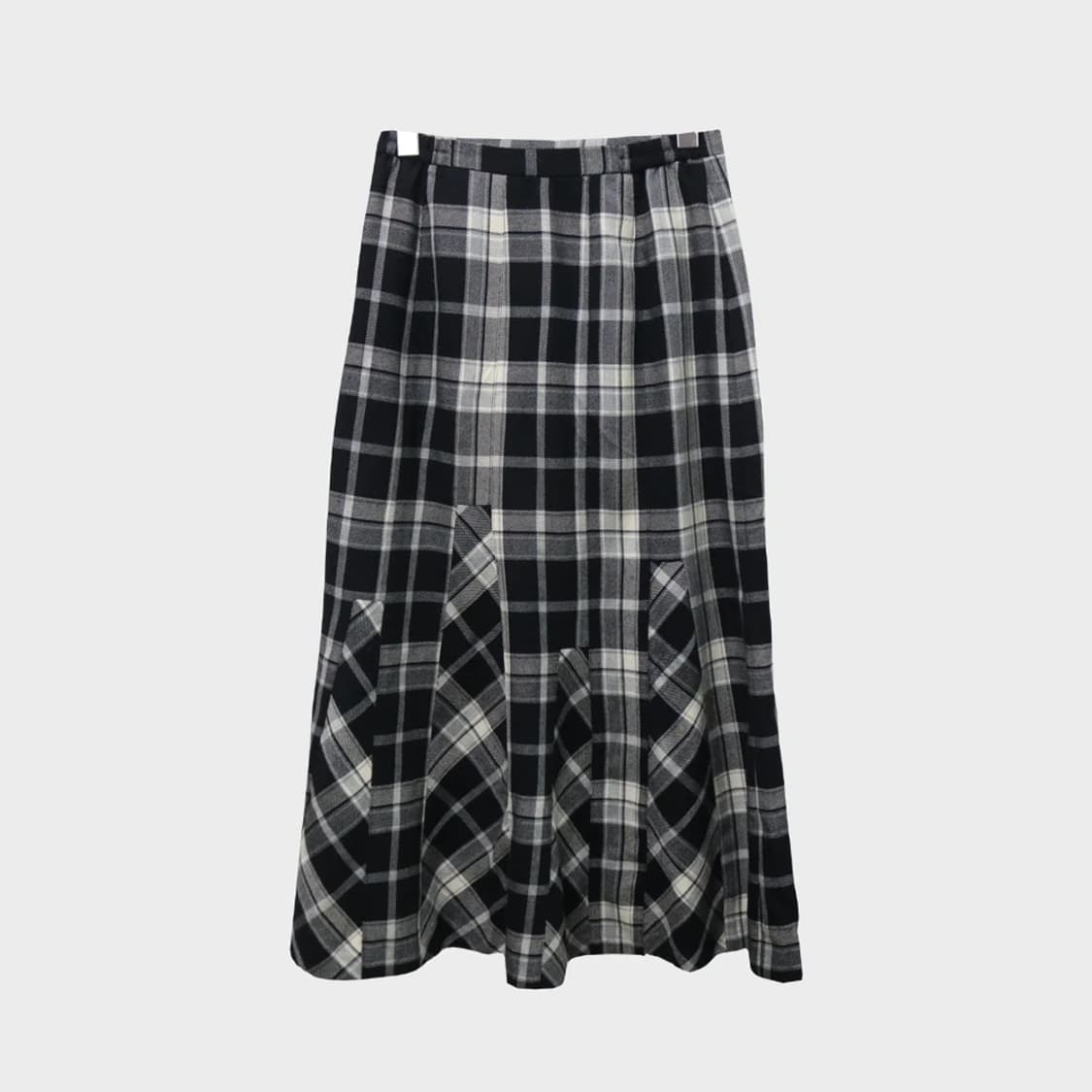 VAREN 체크 머메이드 울 혼방 롱 스커트 61374 상품이미지1