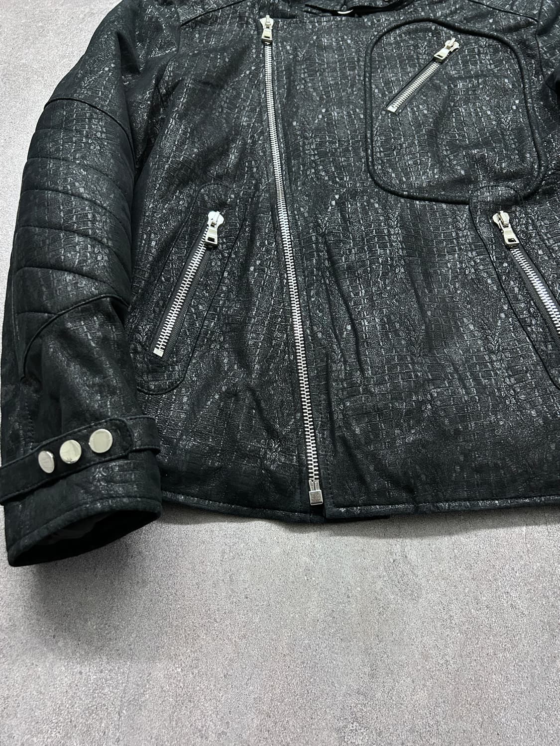 발망 스타일/퀼티드 파이톤 바이커 자켓 상품이미지9