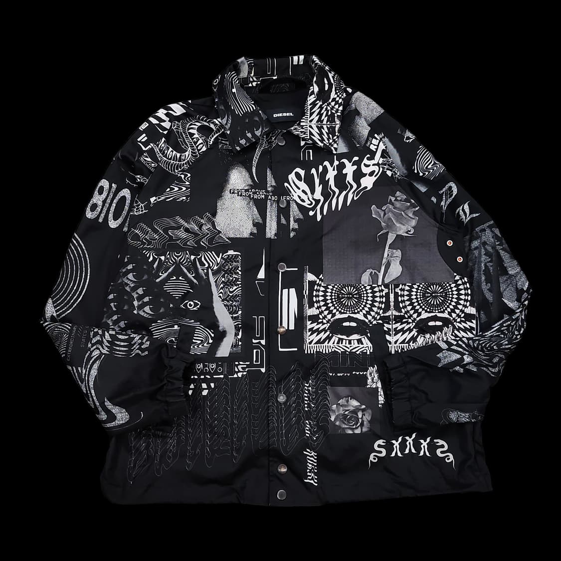 DIESEL 디젤 블랙 패턴 코치자켓 상품이미지1