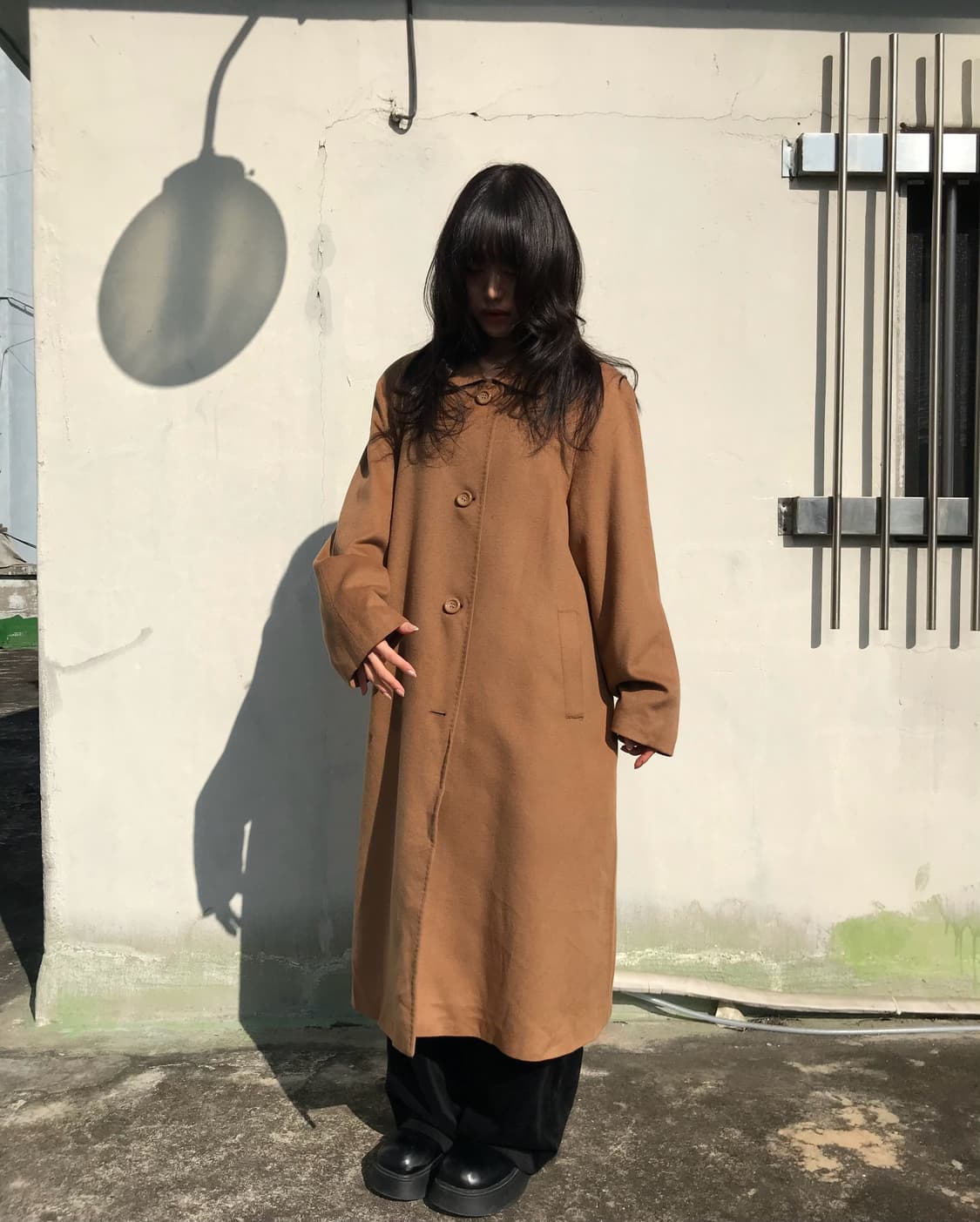 소프트 브라운 캐시미어 롱 코트 상품이미지3