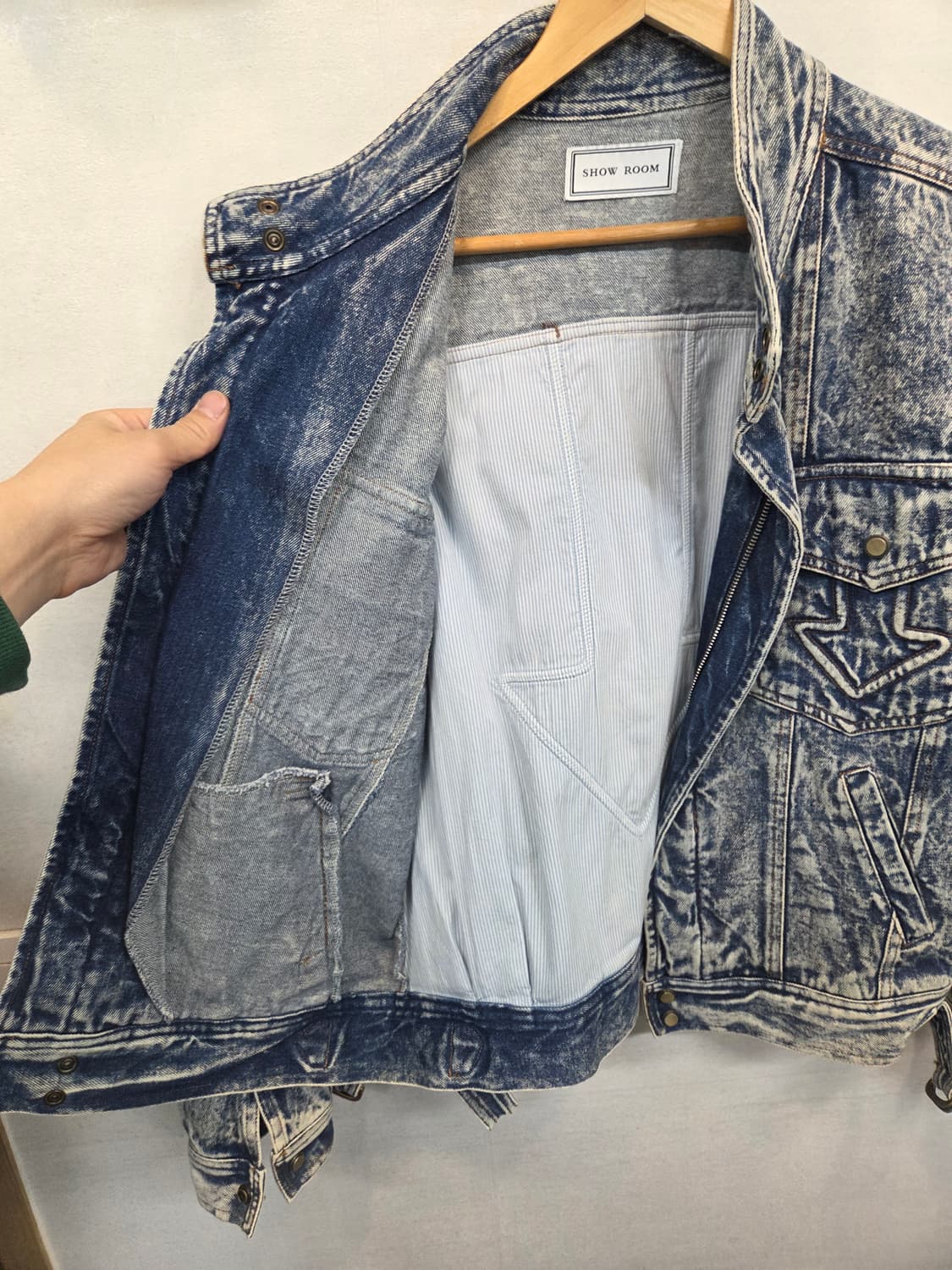 빈티지 쇼룸 돌청 빈티지워싱 데님자켓 대략 95 m 오버핏 상품이미지4