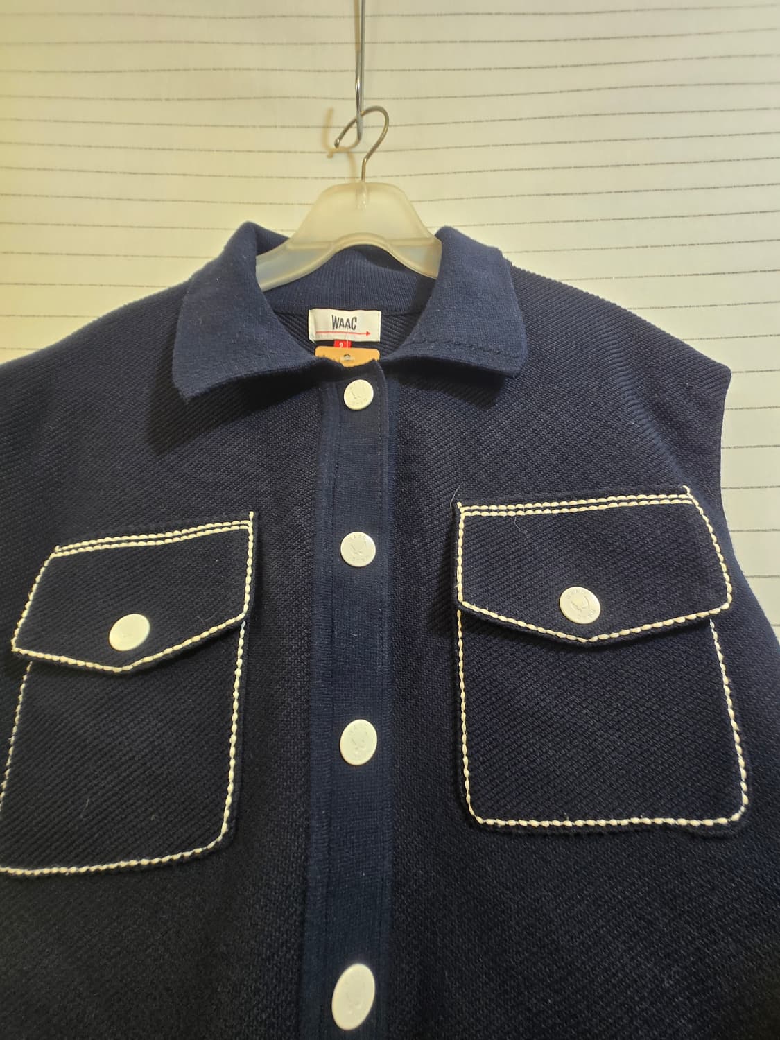 WAAC 여성 니트 베스트 네이비 상품이미지5