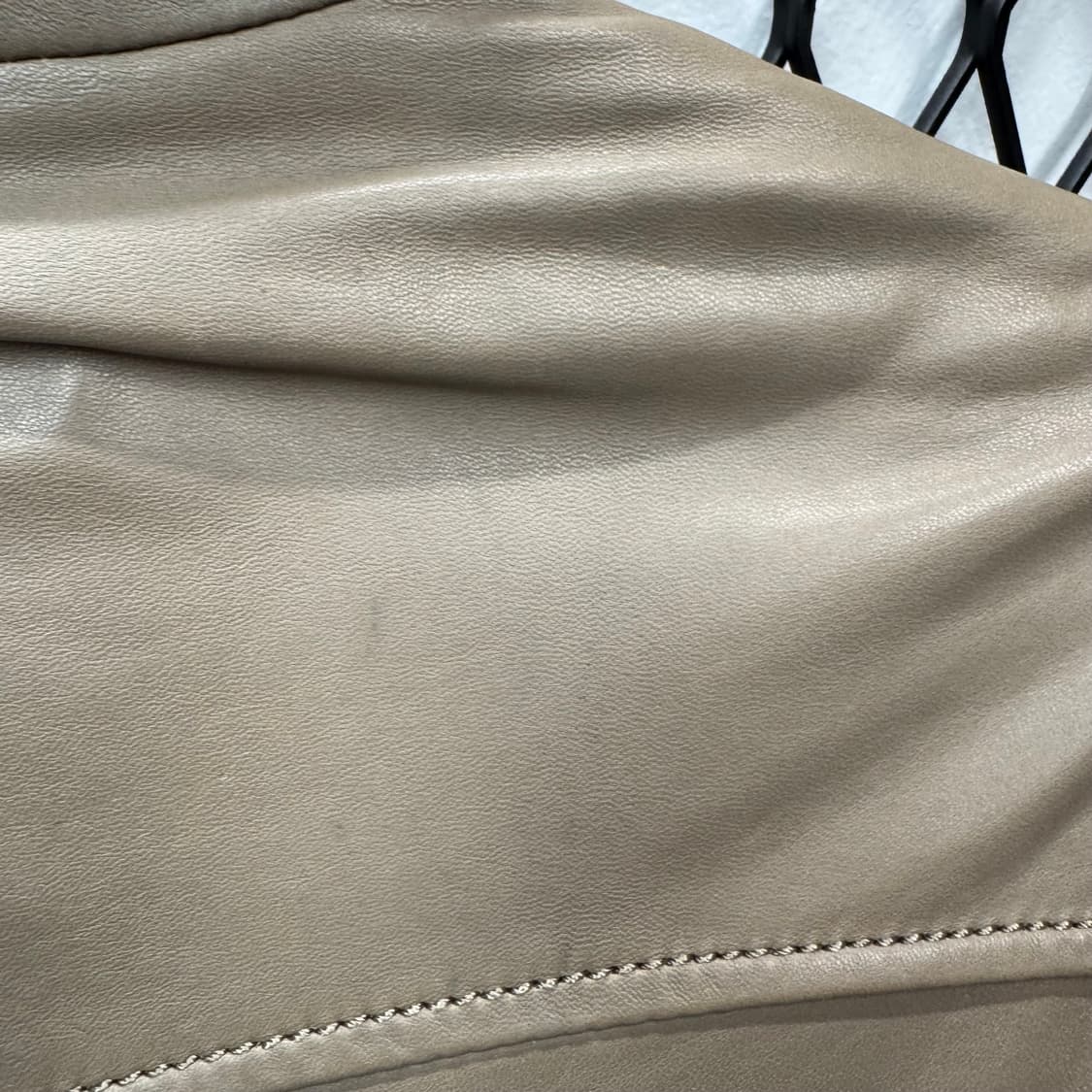 트루릴리전 스터드 레더 라이더 자켓 사이드 성조기 자수 포인트 베이지 상품이미지10