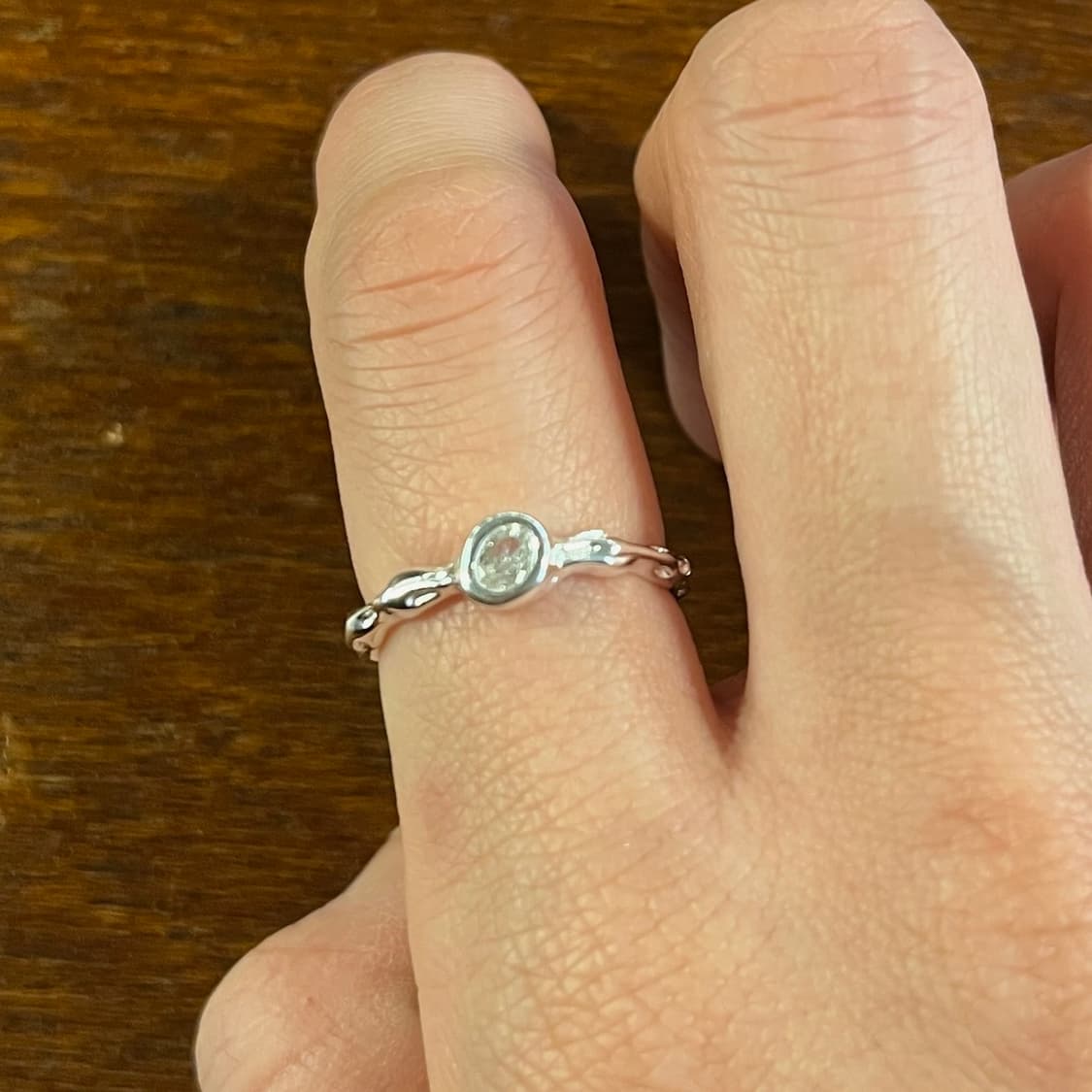 새상품 여성 오픈링 중앙큐빅 반지 은반지 실버링 상품이미지1