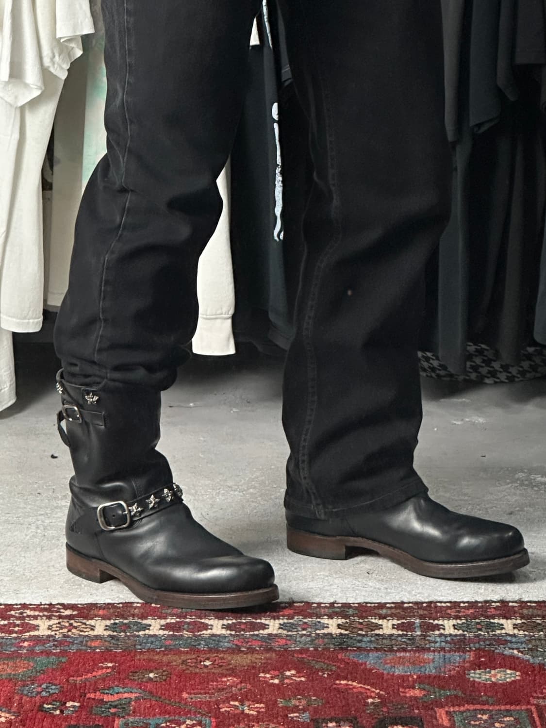 OG USA Made FRYE 풀그레인 스터드 엔지니어 부츠 상품이미지2