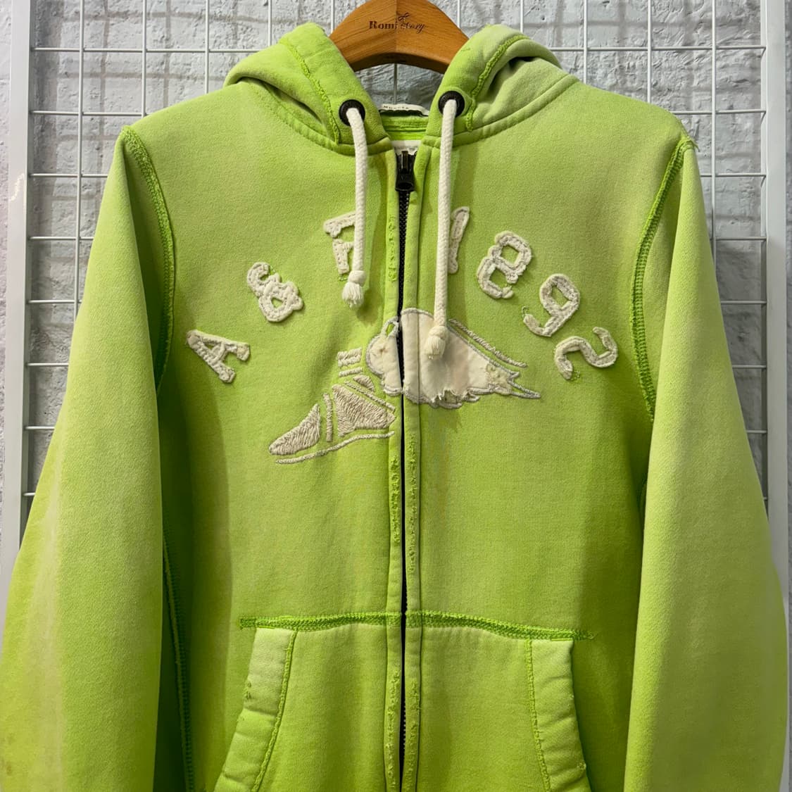 아베크롬비 y2k 빈티지 라이트 그린 후드집업 S 상품이미지3