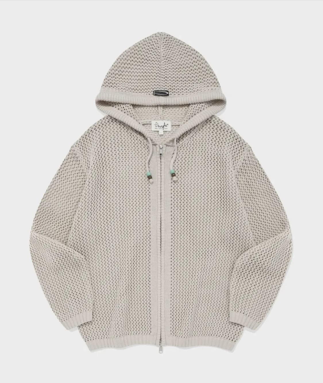 (제베원 성한빈 착용) 피지컬 디파트먼트 비즈 메쉬드 니트 후드집업 그린 상품이미지3