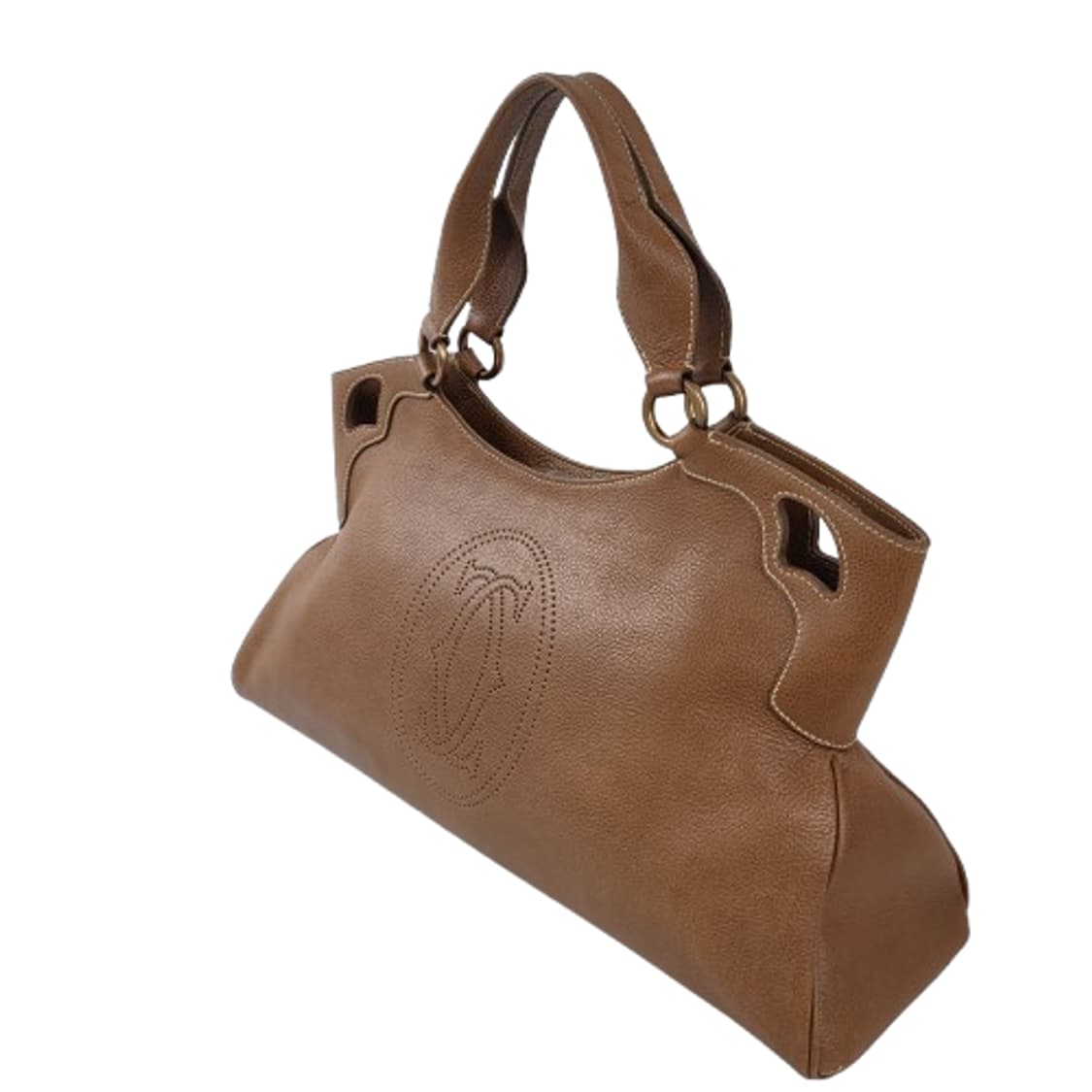 정품 까르띠에 마르첼로 브라운 레더 토트백 상품이미지4