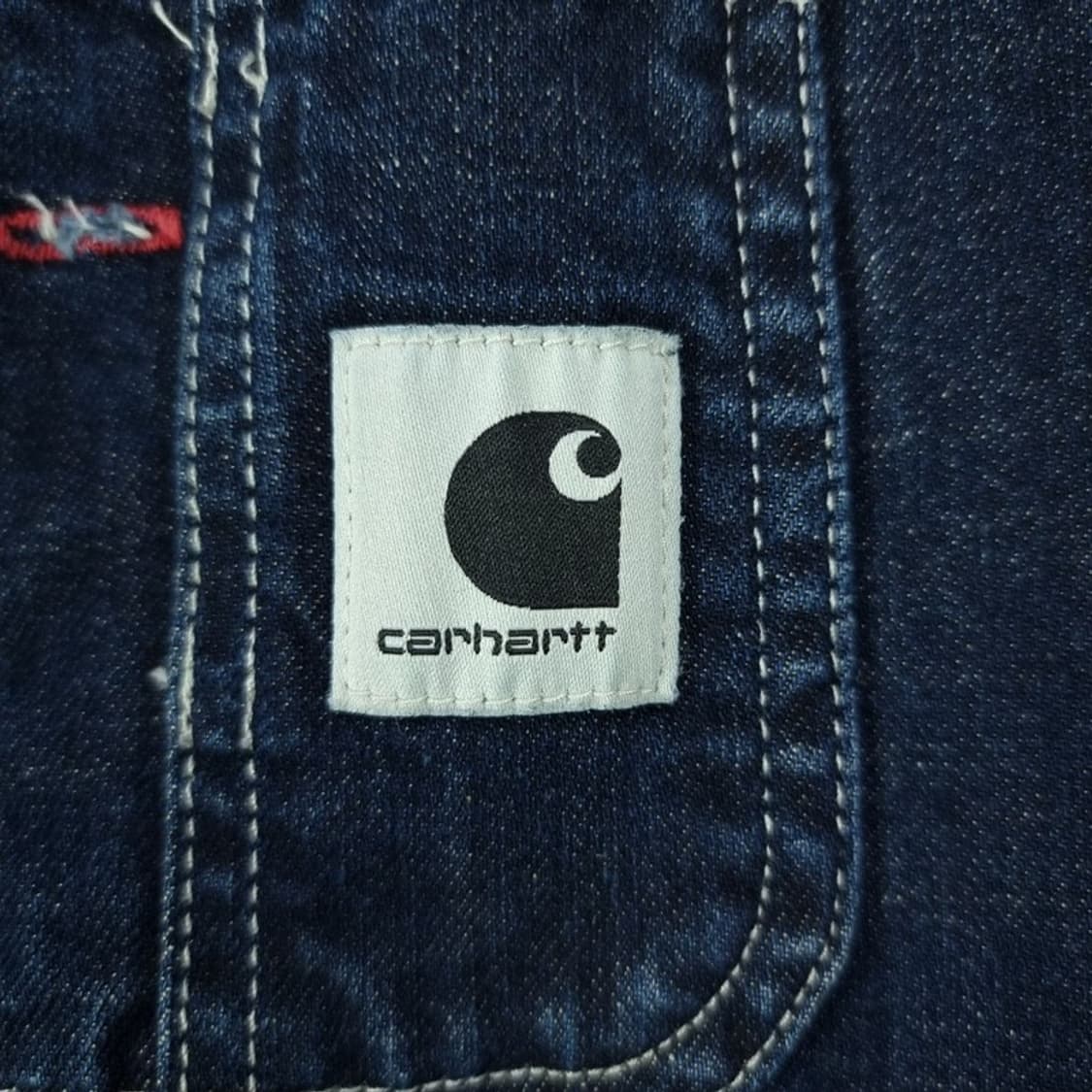 [칼하트 윕] 로고 패치 데님 멜빵 바지 오버올 M20095 상품이미지7