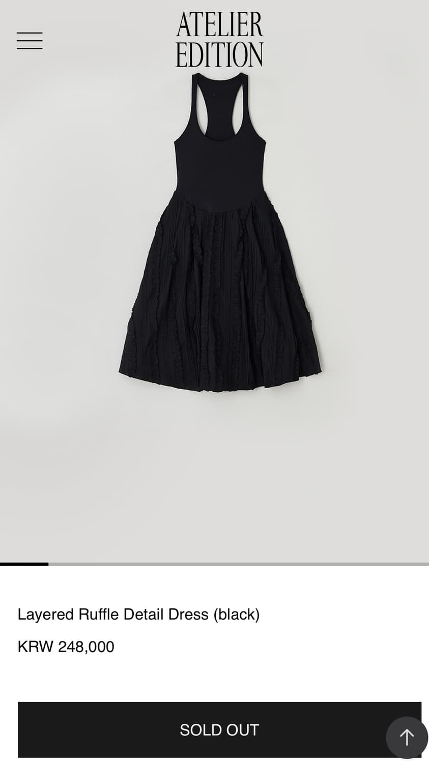 아뜰리에에디션 원피스 러플 드레스 블랙 상품이미지3