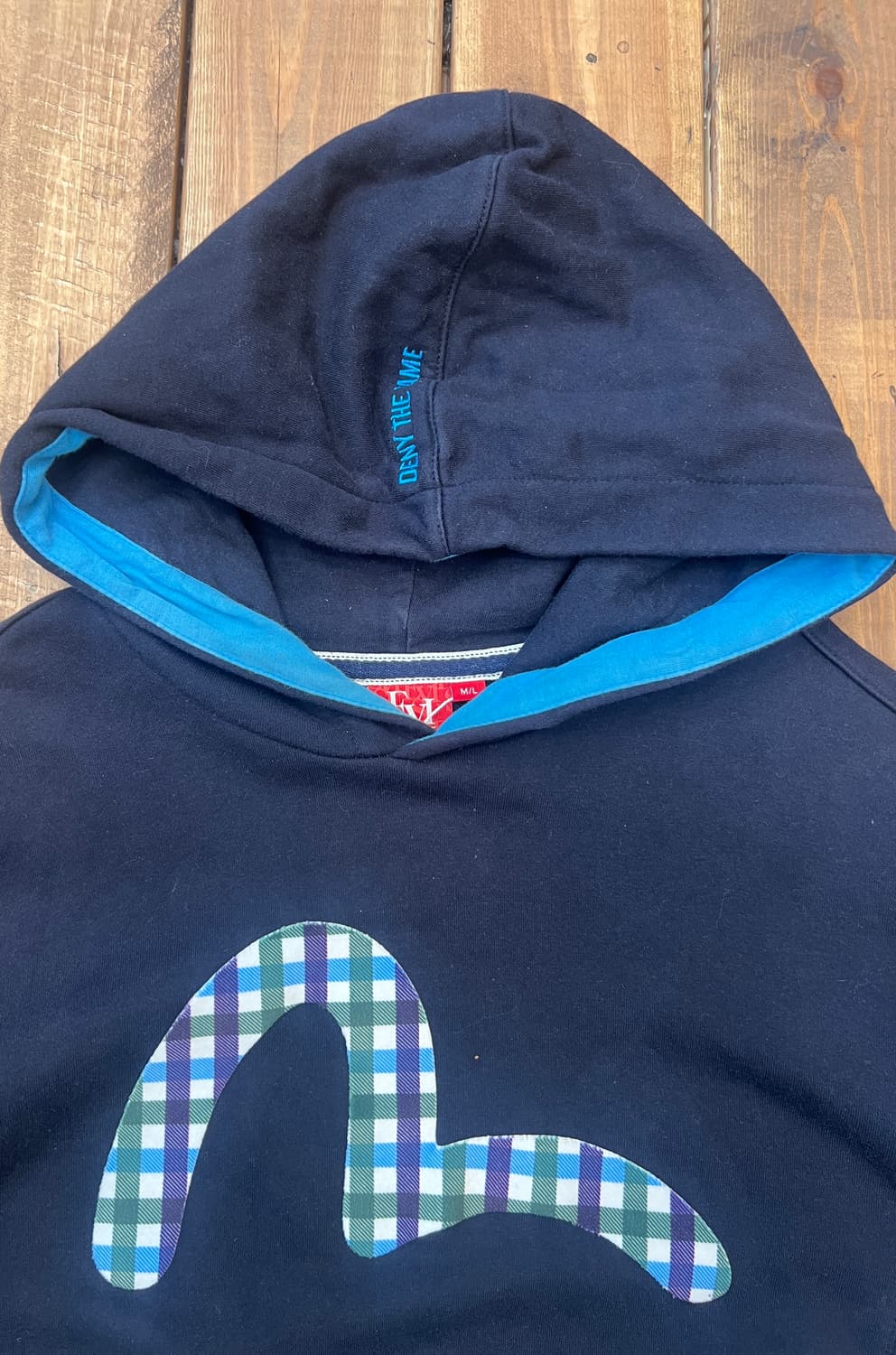 Evisu 네이비 체크 후드티  상품이미지8