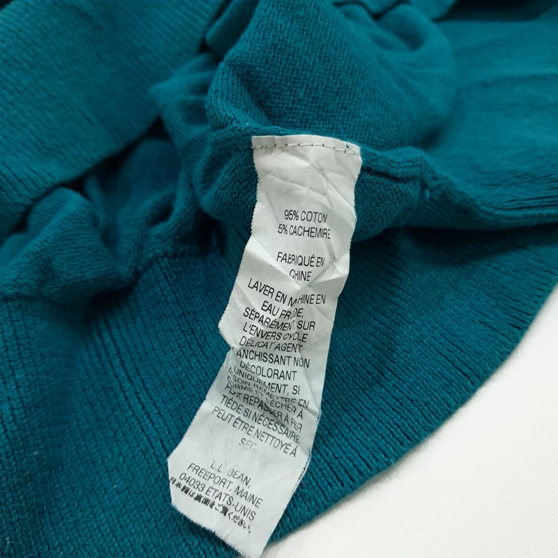 CN906 L 엘엘빈 블루그린 코튼 캐시미어 긴팔 니트 스웨터 상품이미지6