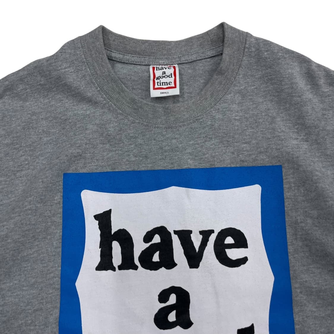 해브어굿타임 센터로고 그레이 반팔티 S 상품이미지4