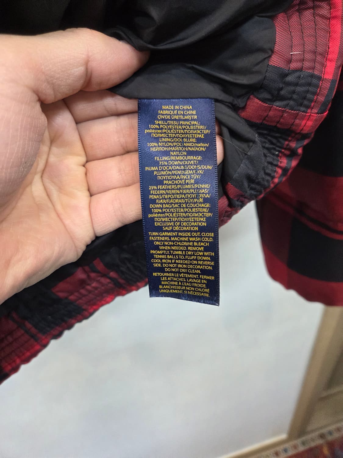 폴로랄프로렌 주니어 타탄체크 패딩 자켓 12 14 L 상품이미지5