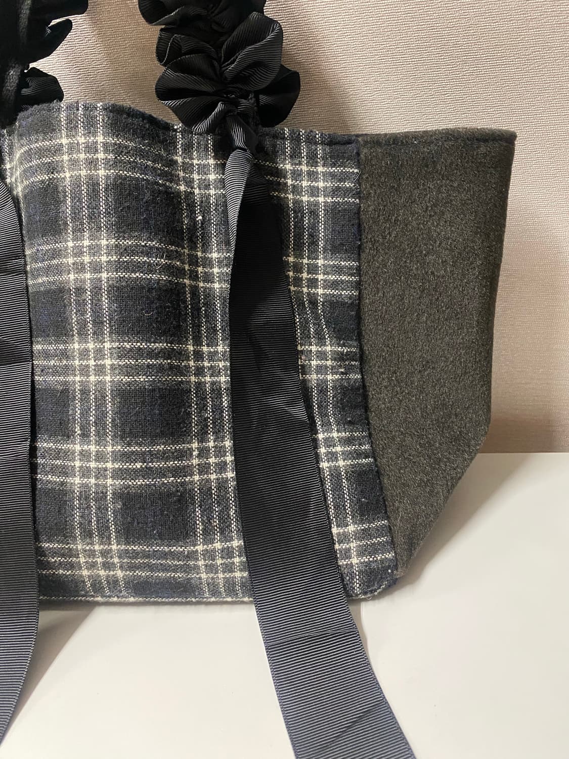 악세스팜 엑세스팜 키치 셔링 체크 토트백 가방 빈티지 상품이미지5