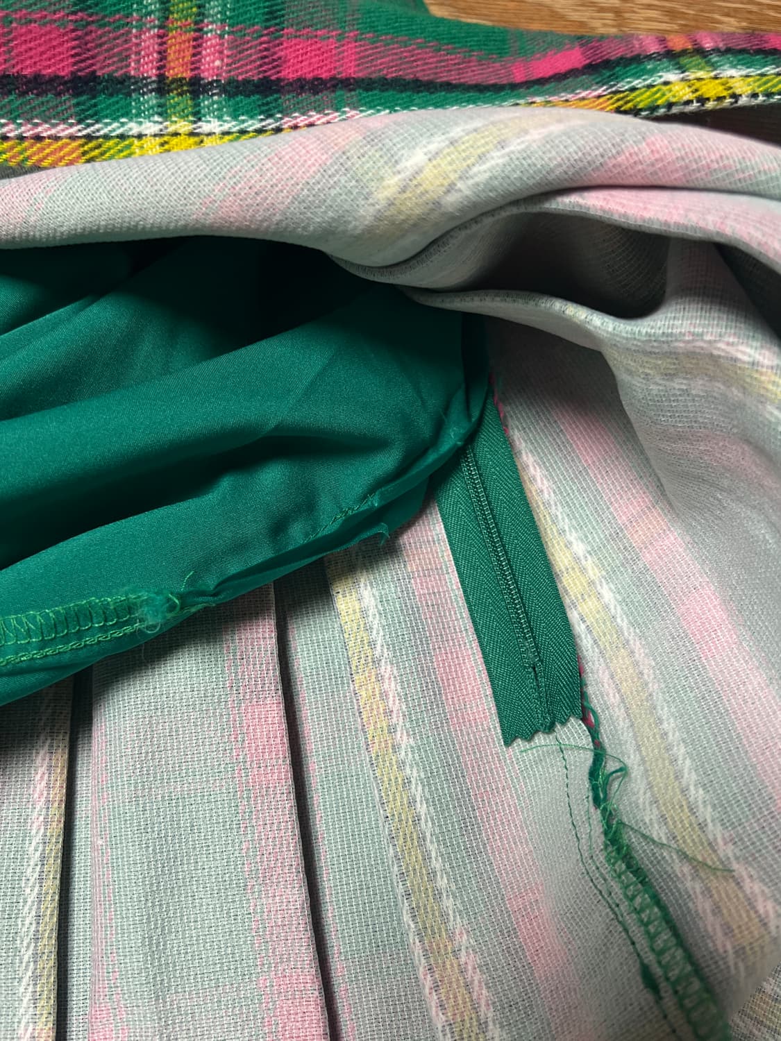 그린 체크 플리츠 스커트 상품이미지10