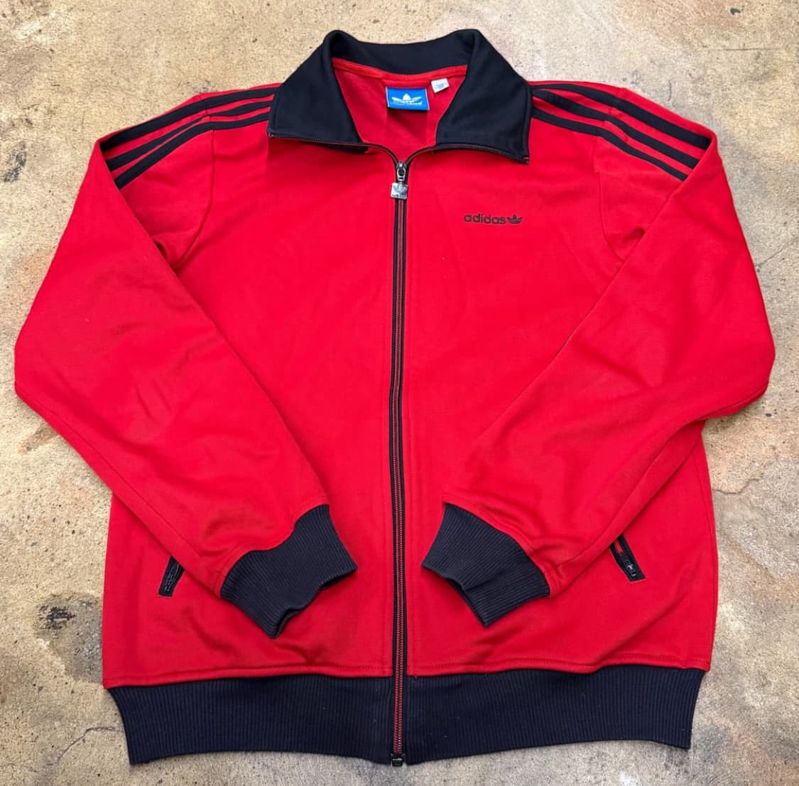 아디다스 베켄바우어 레드 블랙 져지 트랙탑 빨검 100 상품이미지1