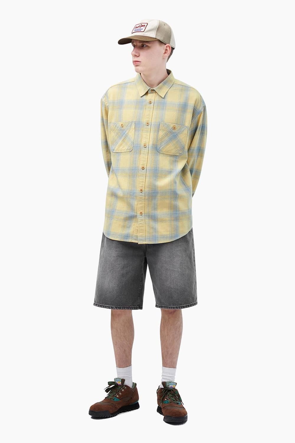 카키스 / 트러거 플래드 셔츠 크림 Trucker Plaid Shirt  상품이미지2