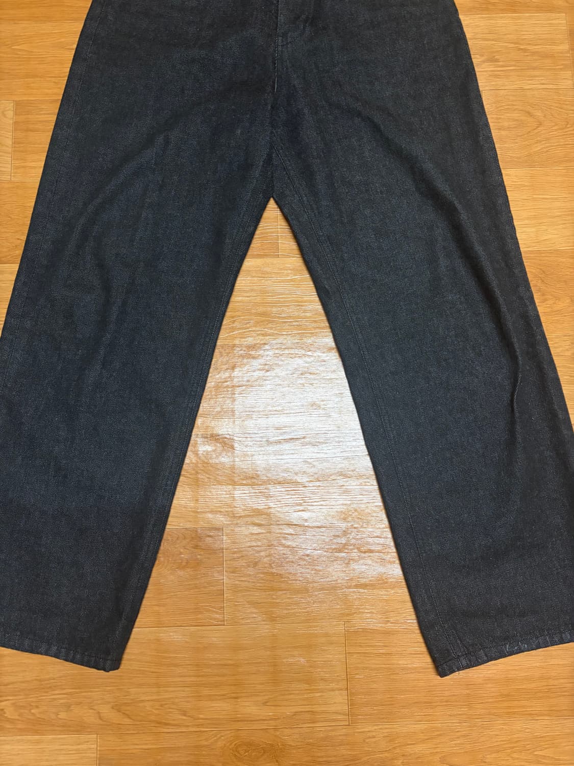 유스 wide denim pants washed black s사이즈 상품이미지3