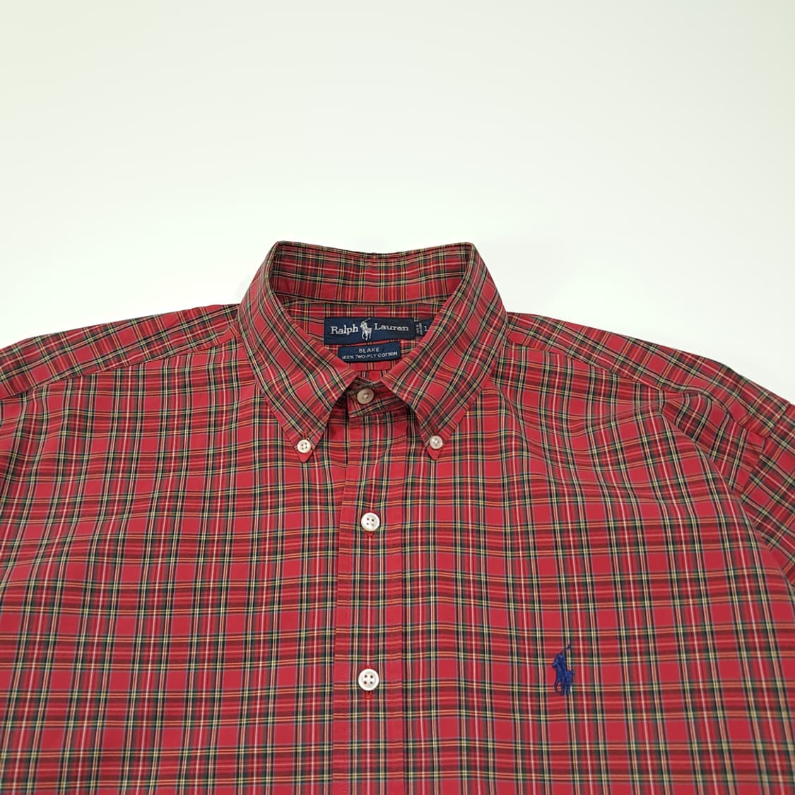 CL814 L 폴로 90s 홍콩판 버튼다운 레드 클래식 타탄체크 셔츠  상품이미지2