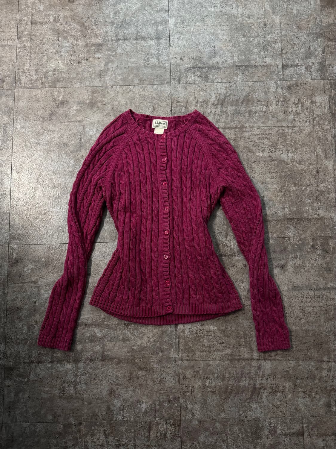 엘엘빈 케이블 니트 패턴 코튼 가디건 상품이미지1