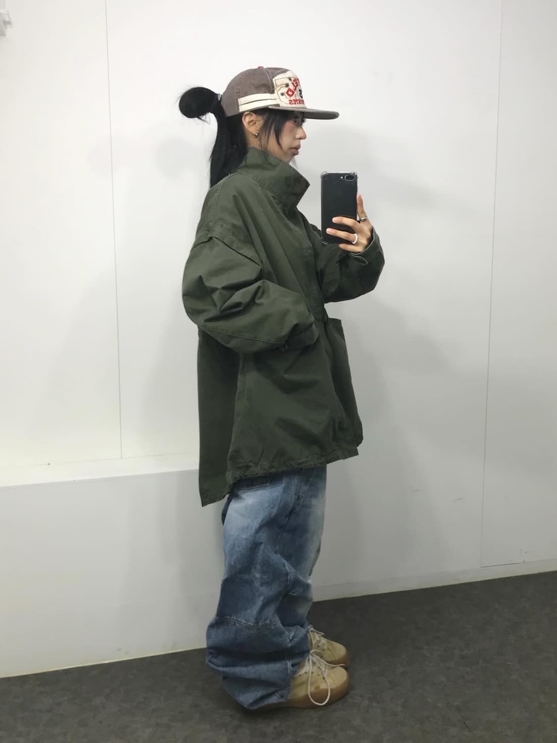 Military High Neck Khaki Jacket 상품이미지5