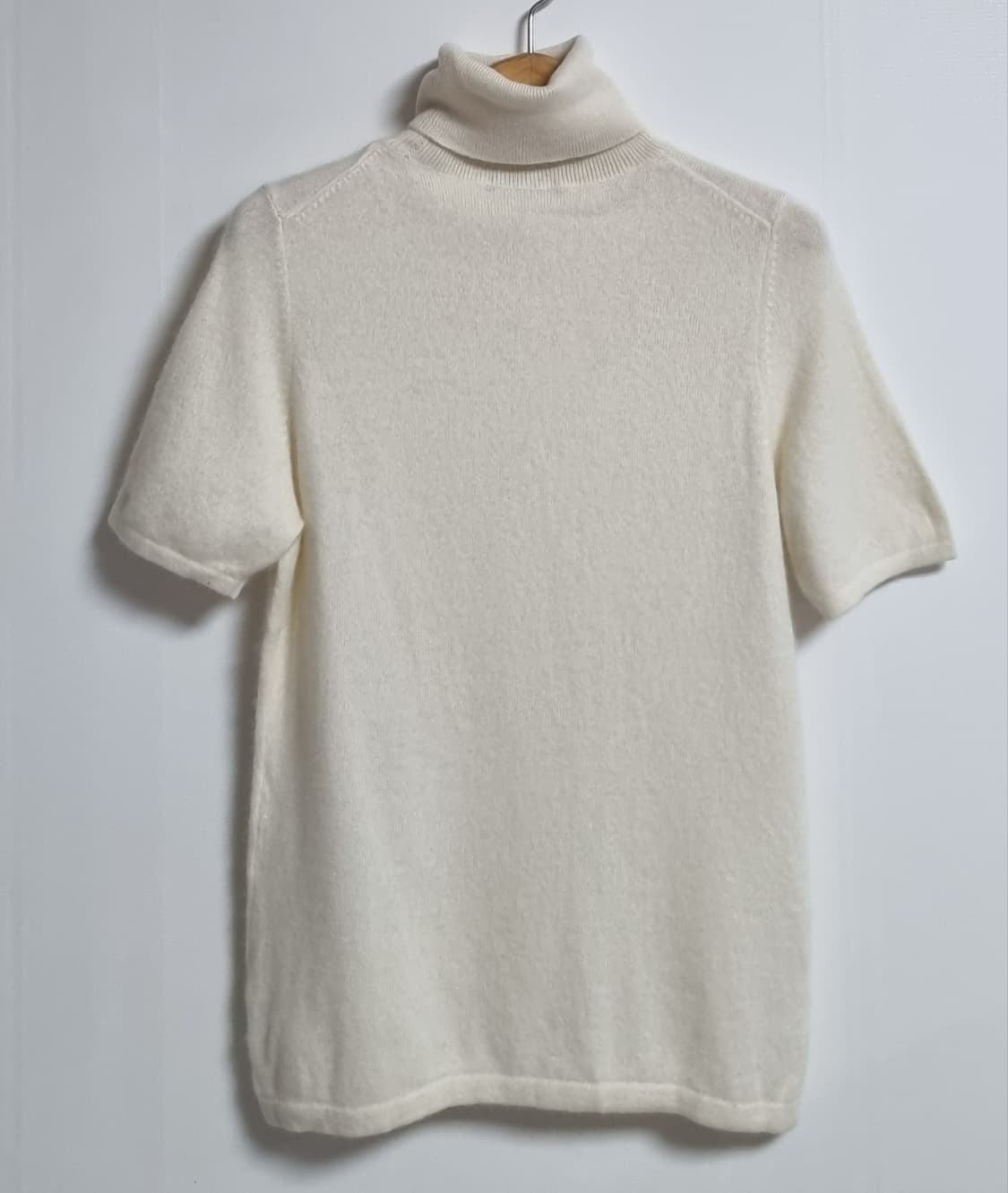 실측 XS ) COMME CA ISM 아이보리 캐시미어100% 니트 반팔 상품이미지2
