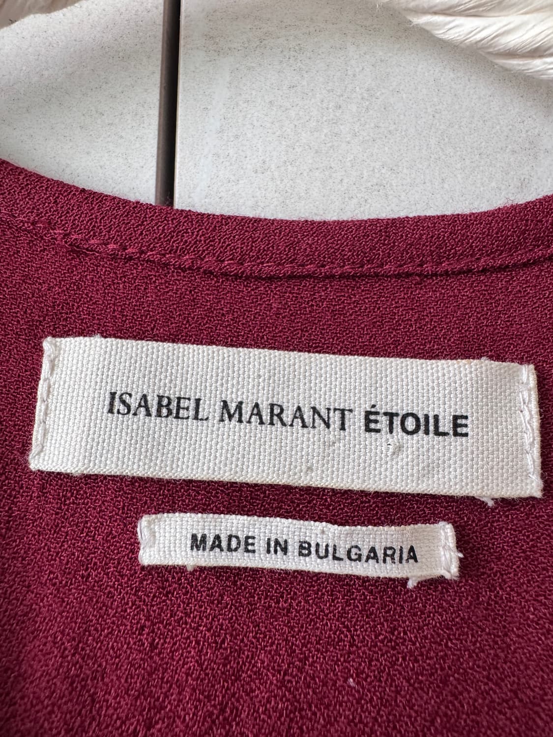촬영용 착용 ISABEL MARANT 버건디 셔링 포켓 원피스36(55- 상품이미지3