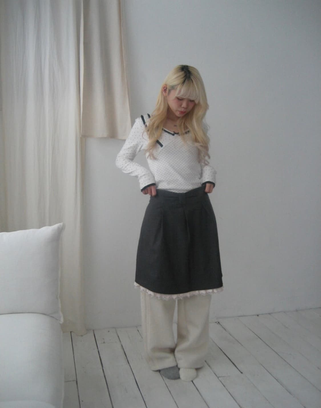 샤키리 STARRY LACE TOP (WHITE) 상품이미지2
