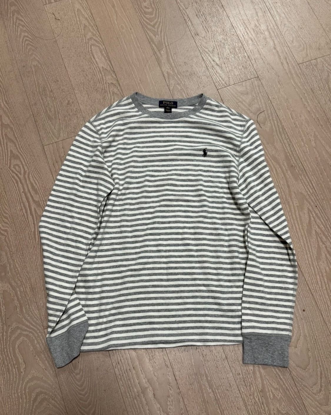 폴로 그레이 스트라이트 와플 티셔츠 상품이미지1