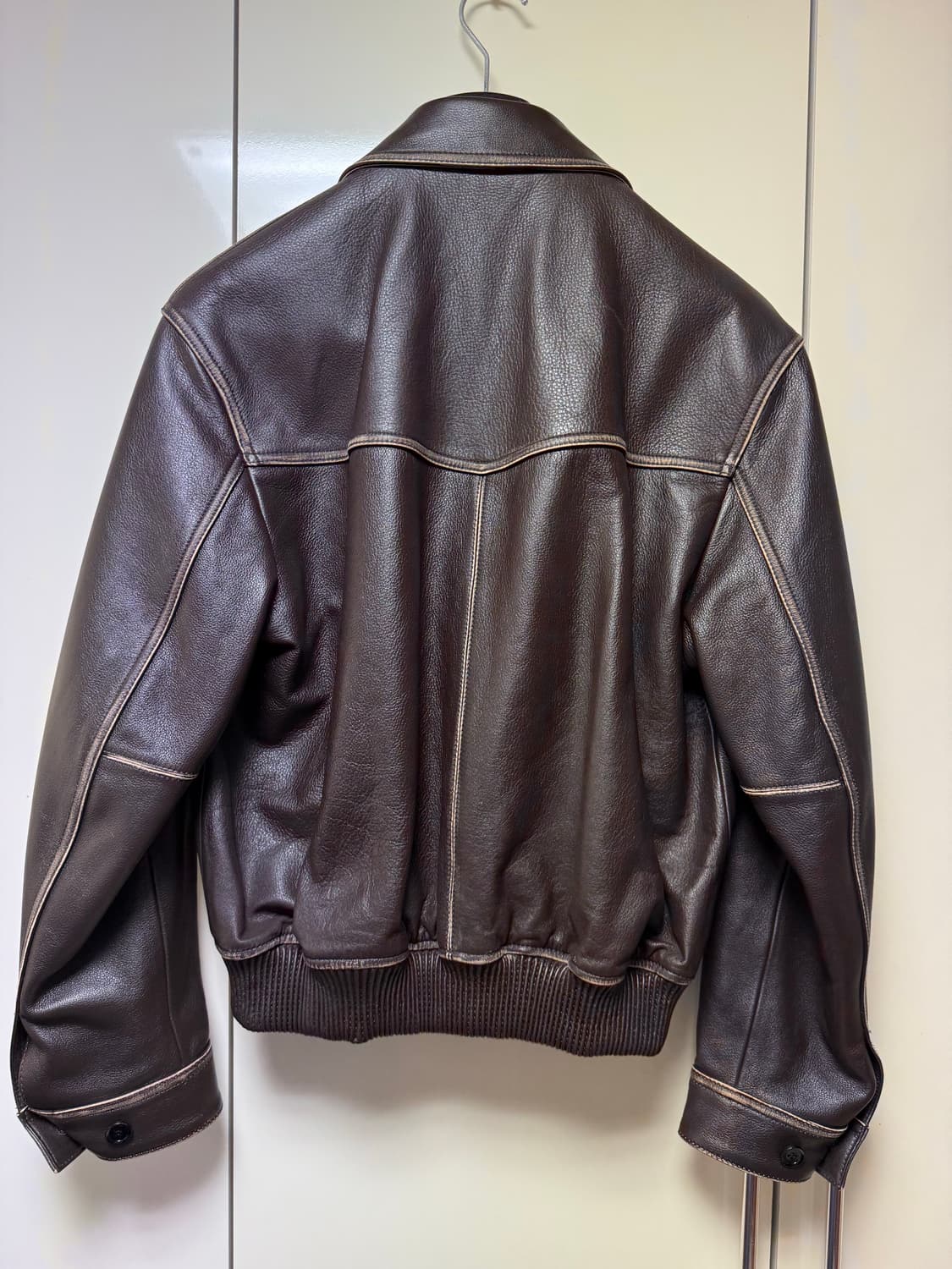 [S] 인사일런스 레더 자켓 다크브라운 상품이미지7