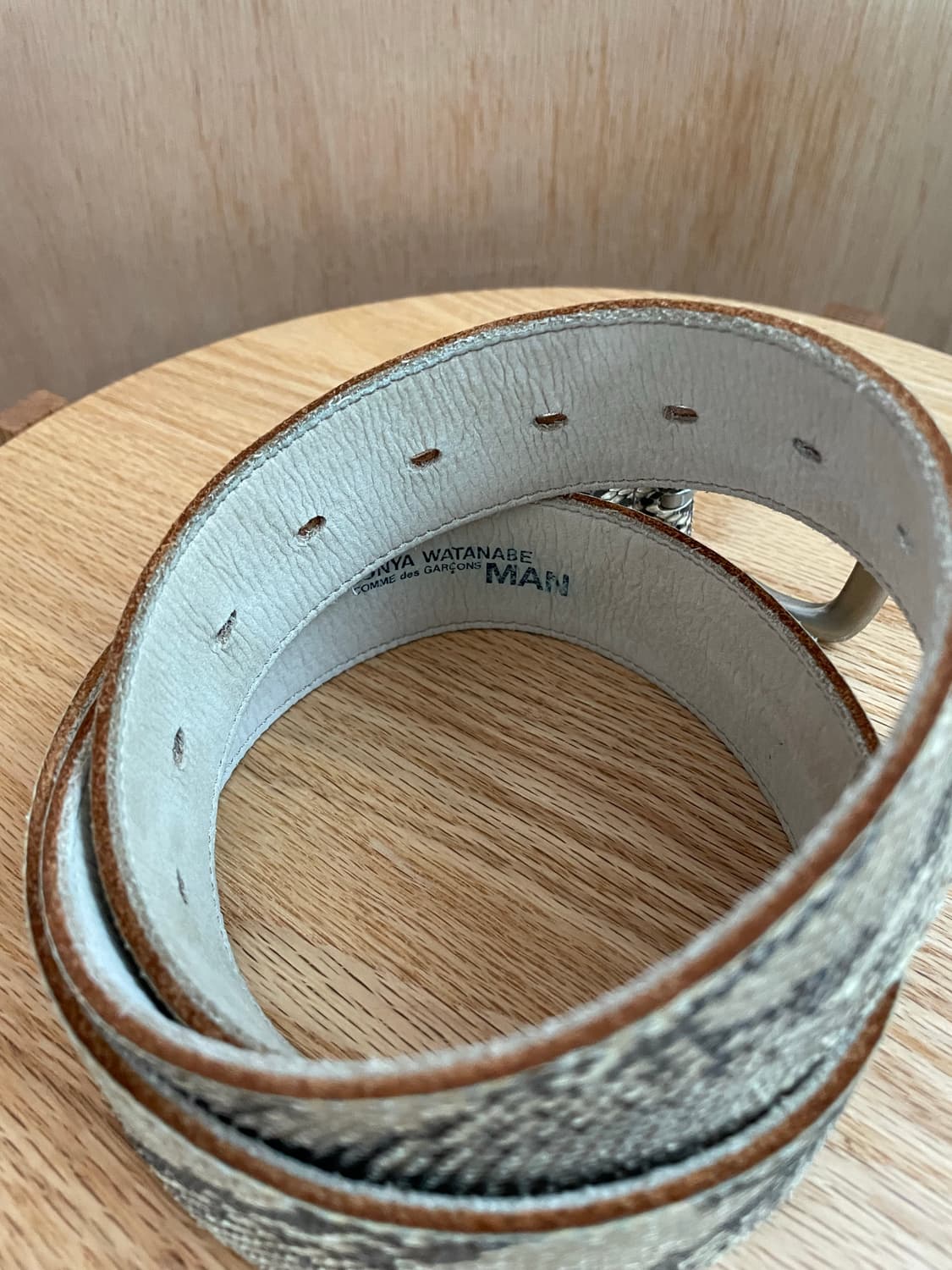 준야와타나베 파이톤 벨트 상품이미지3