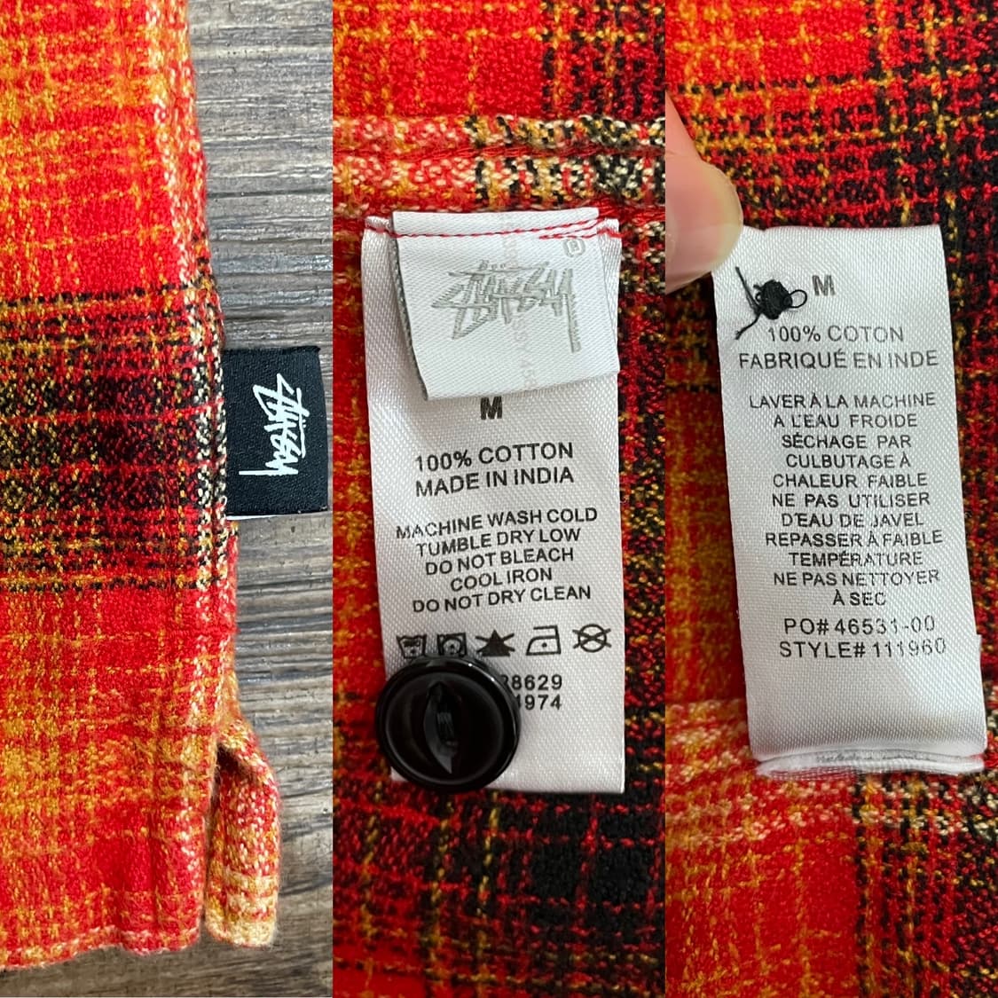 Stussy Zip Up Crepe Plaid Shirt 상품이미지6
