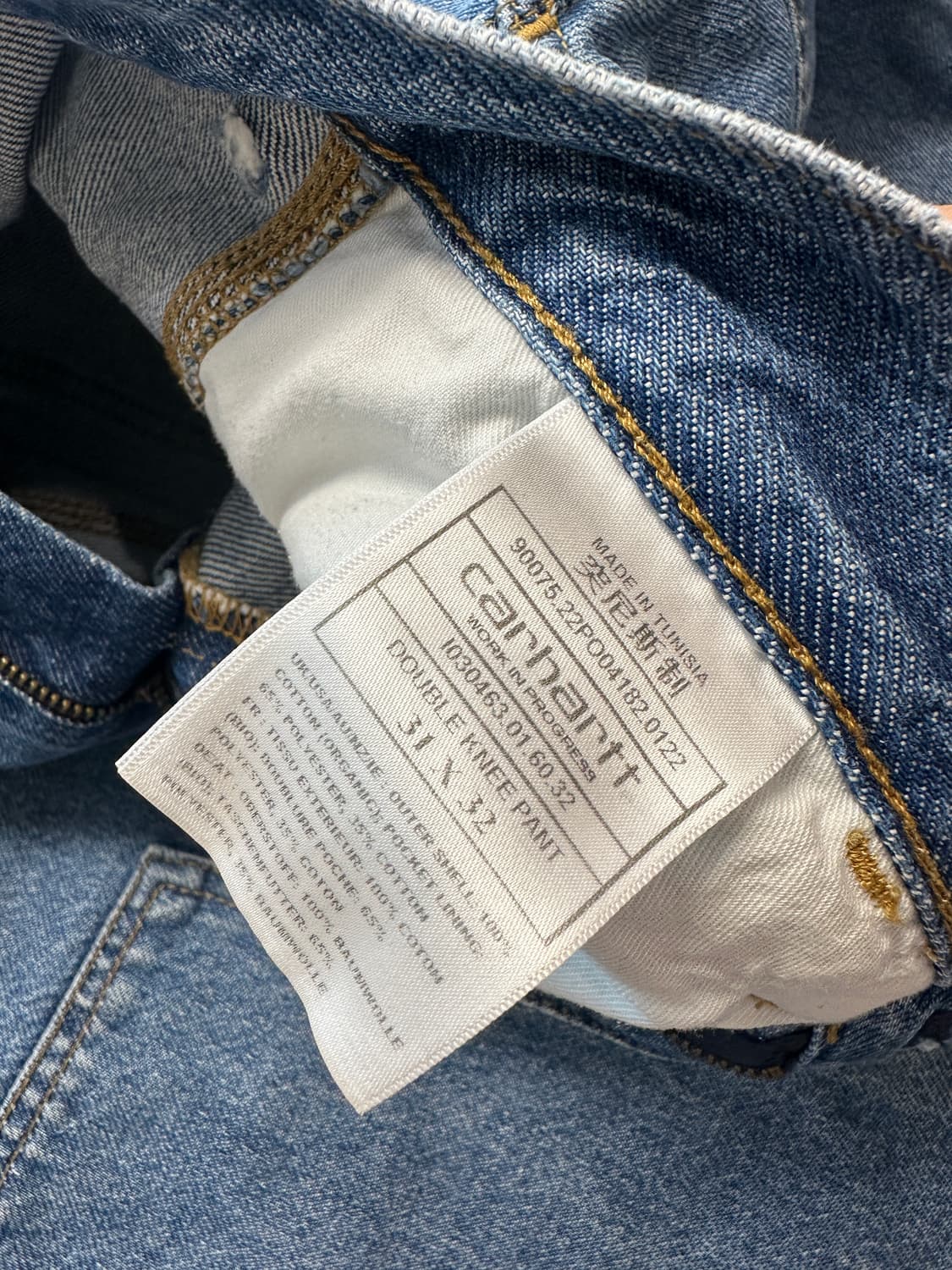 칼하트 더블니 팬츠 W31XL32 미드 블루 상품이미지7