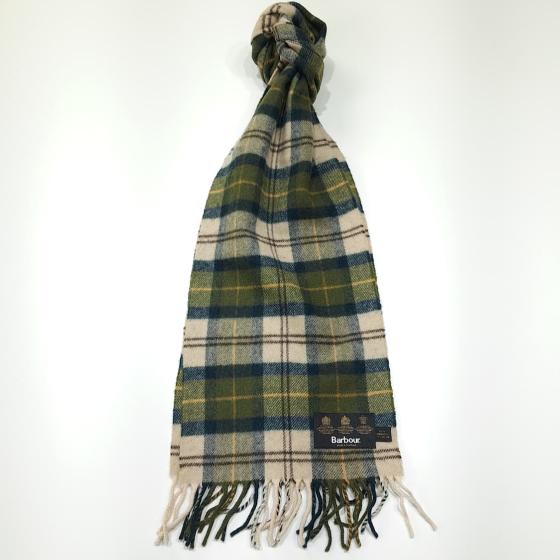 MX448 바버 올리브그린 클래식 타탄체크 머플러 목도리 상품이미지1