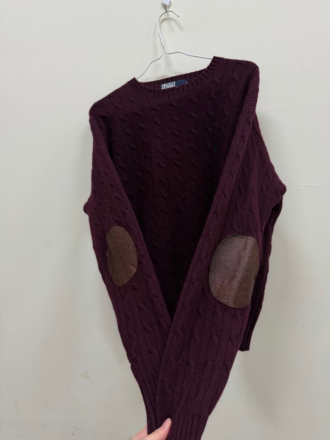 폴로랄프로렌 버건디 꽈배기니트 상품이미지2