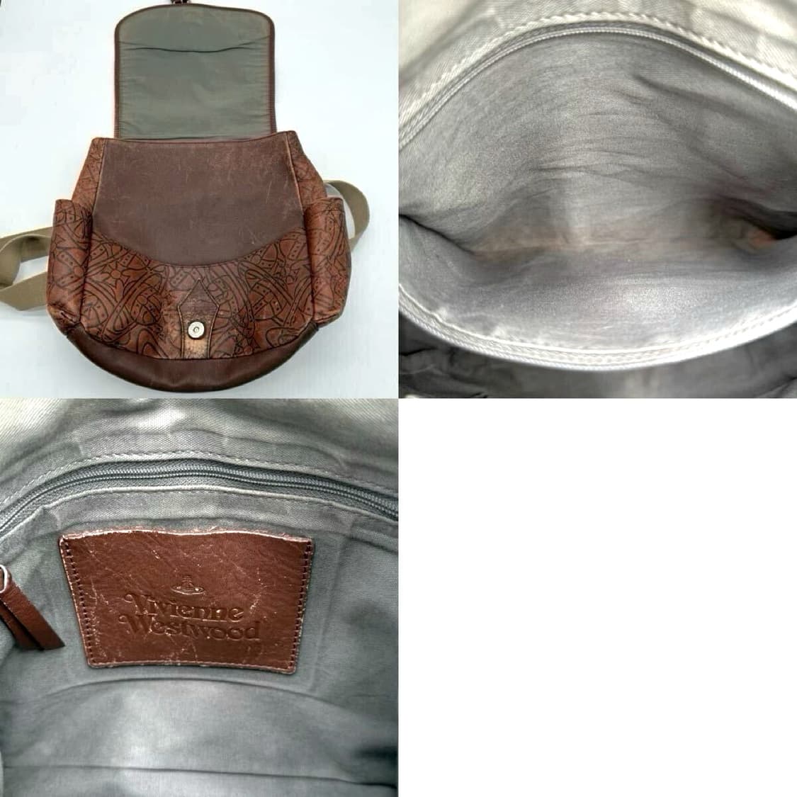 비비안 웨스트우드 로고 패턴 엠보싱 가죽 백팩 상품이미지8