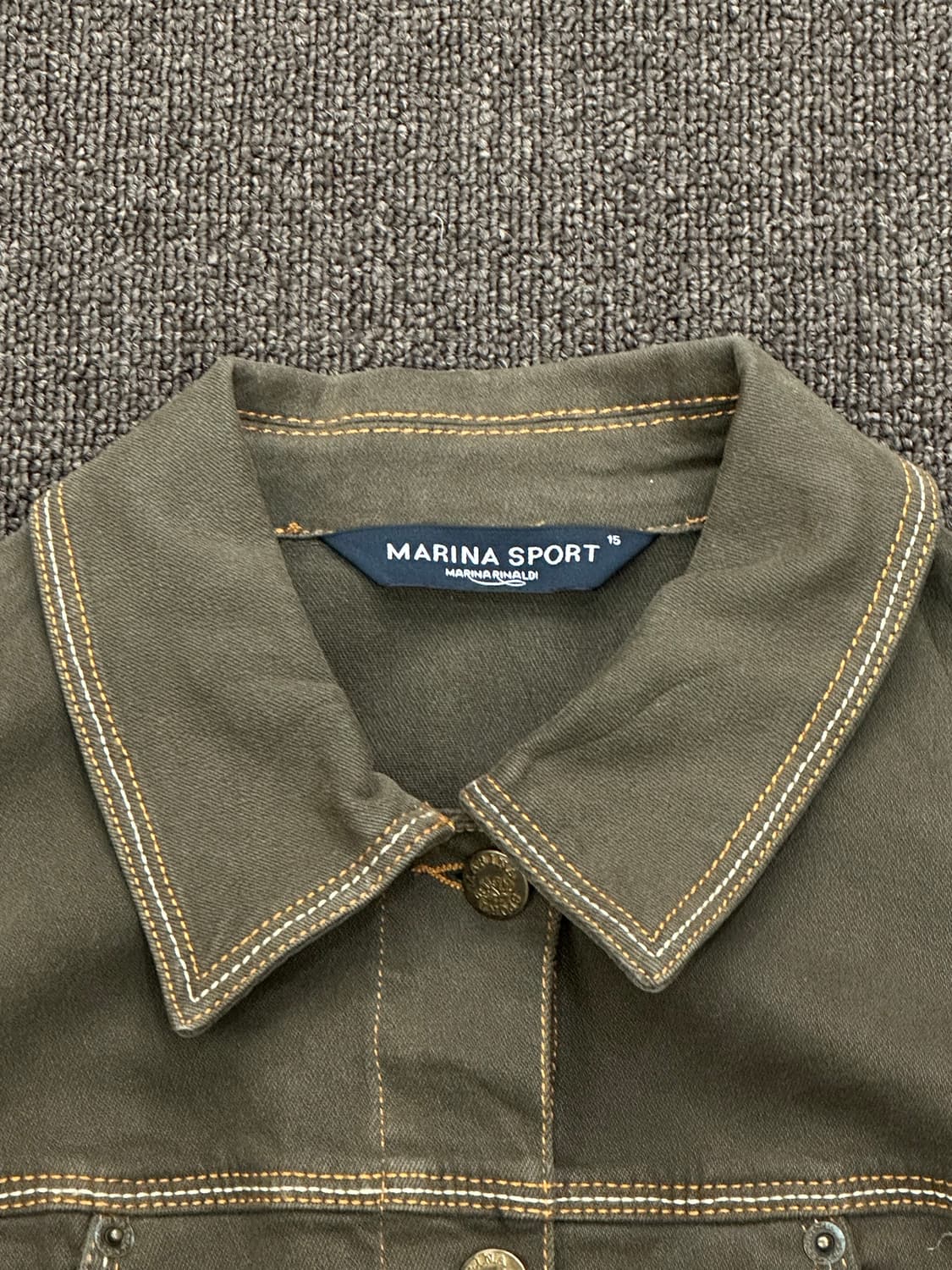 15)마리나 스포츠 빈티지 여성 올리브 스티치 데님 자켓 상품이미지2